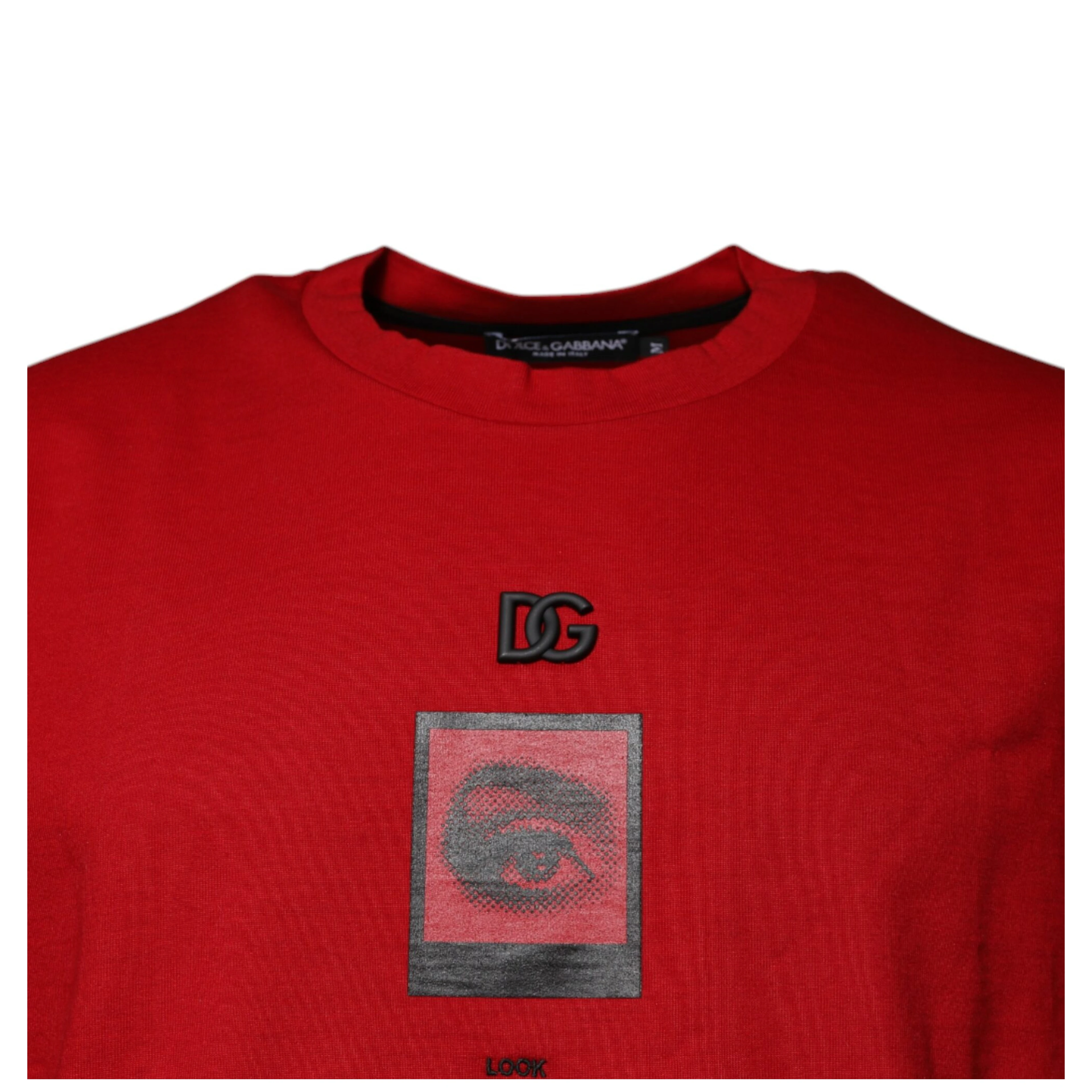 Red DG Eye Cotton Crew Neck T-shirt