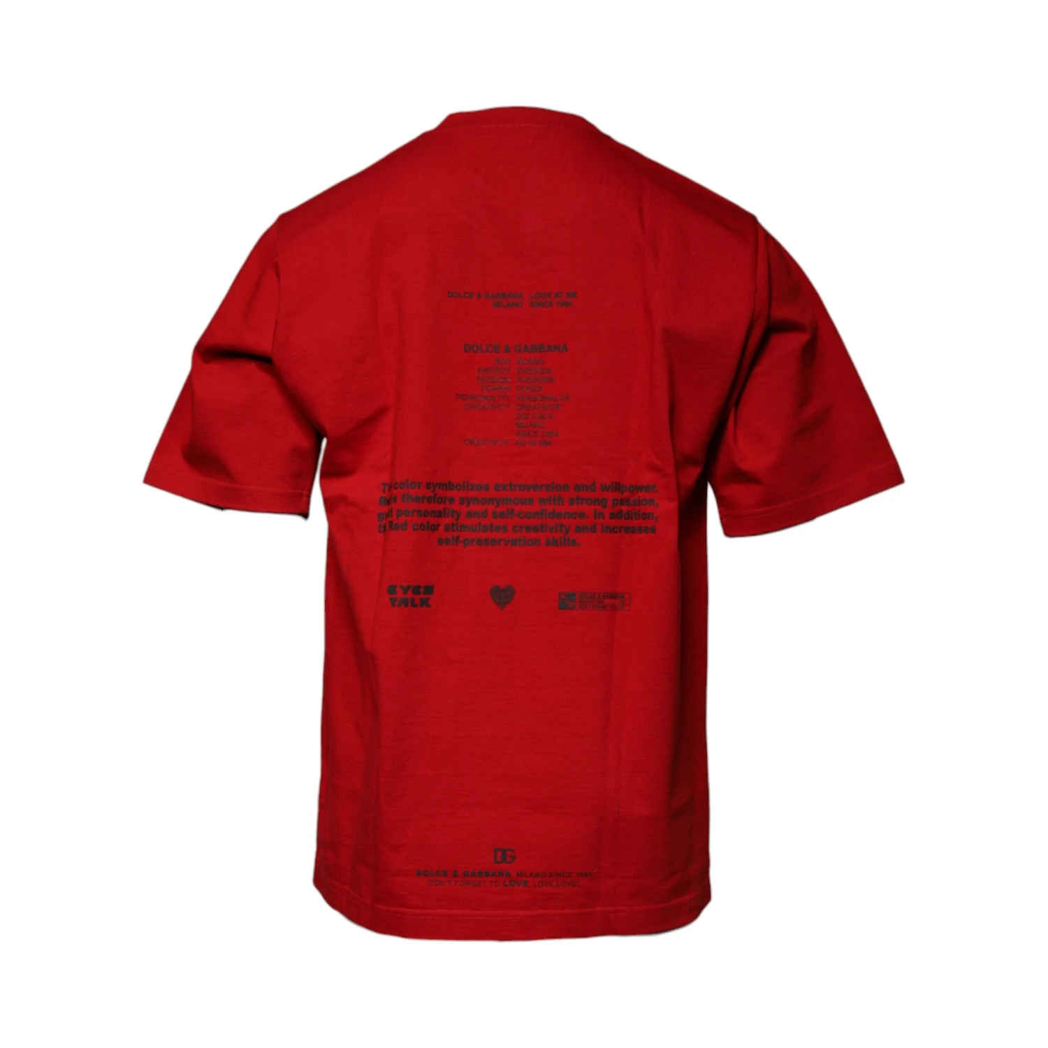 Red DG Eye Cotton Crew Neck T-shirt