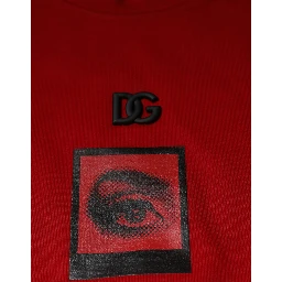 Red DG Eye Cotton Crew Neck T-shirt