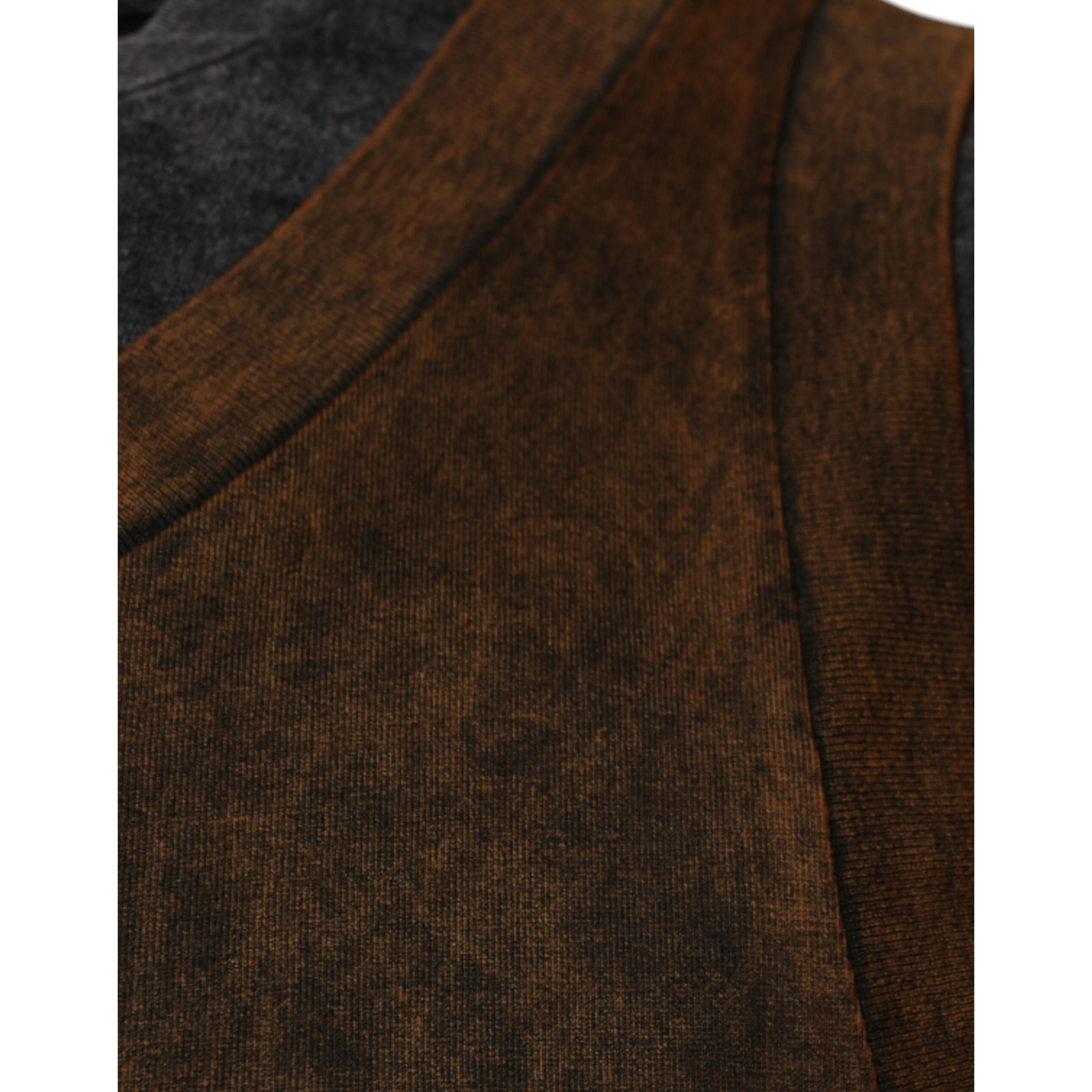 Brown Cotton Round Neck Sleeveless T-shirt