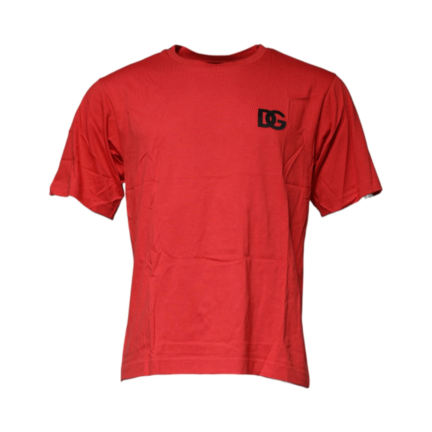 Red DG Logo Cotton Crew Neck T-shirt