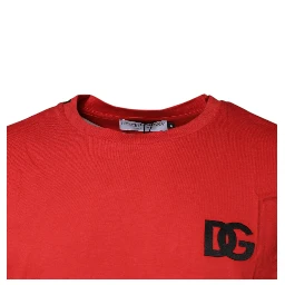 Red DG Logo Cotton Crew Neck T-shirt