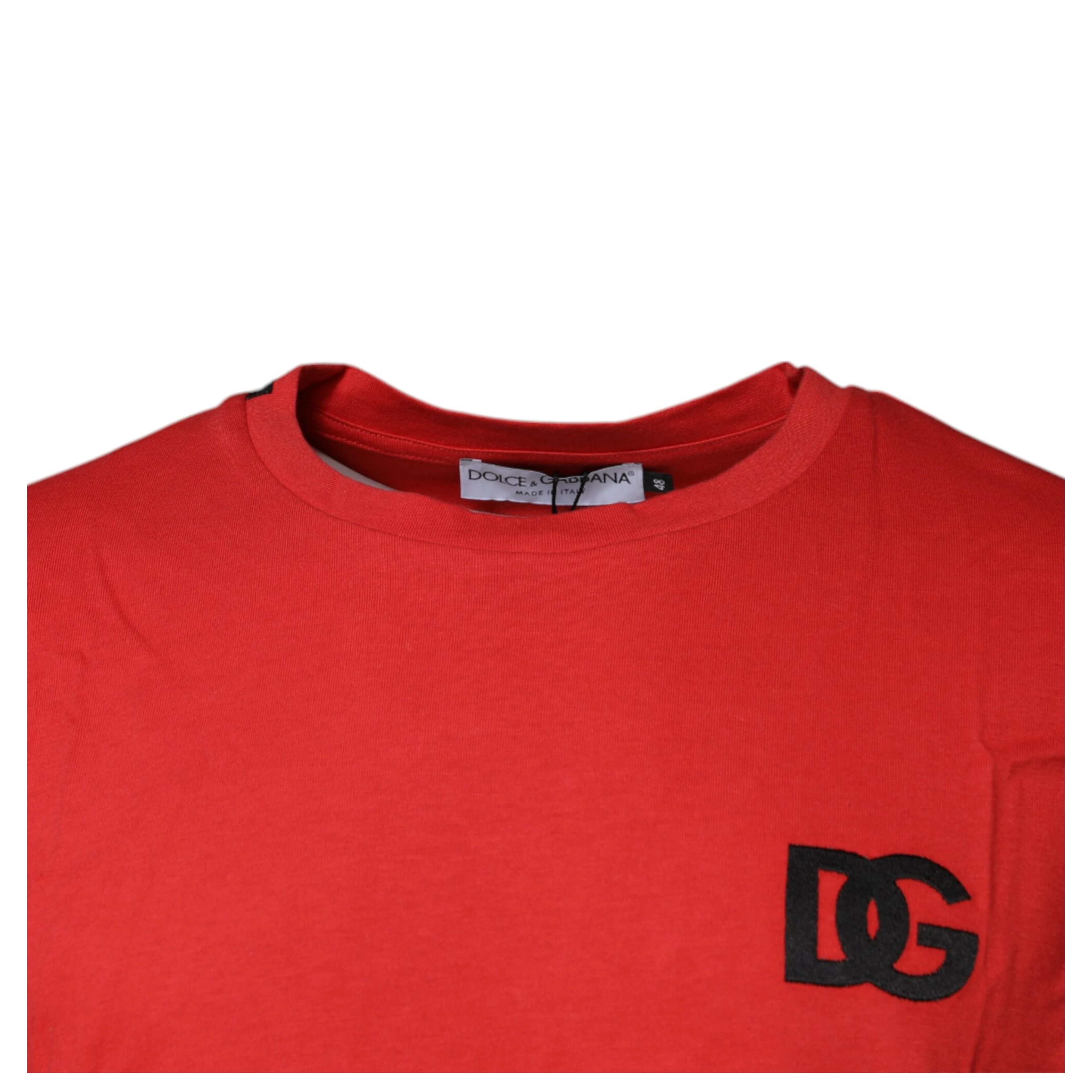Red DG Logo Cotton Crew Neck T-shirt