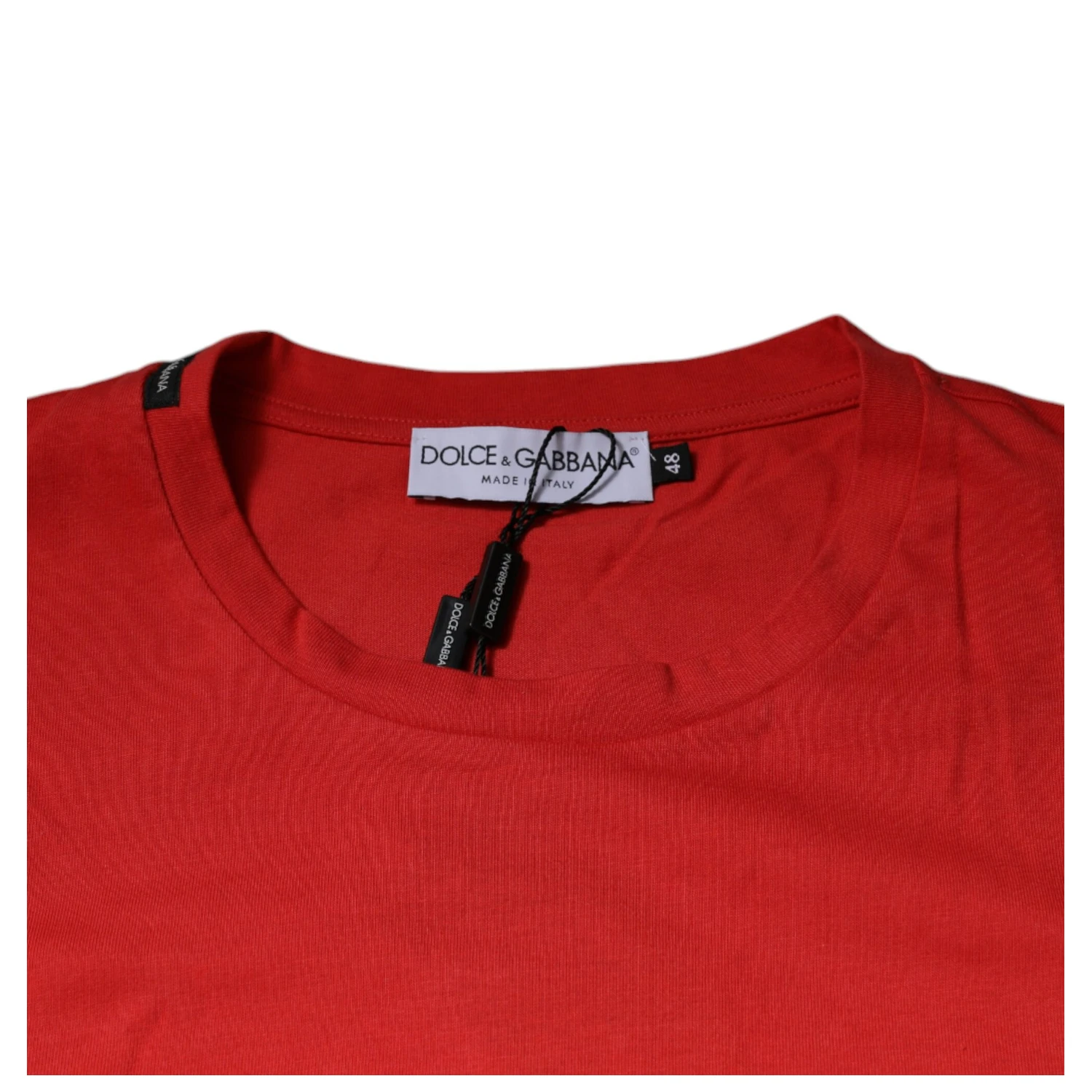 Red DG Logo Cotton Crew Neck T-shirt