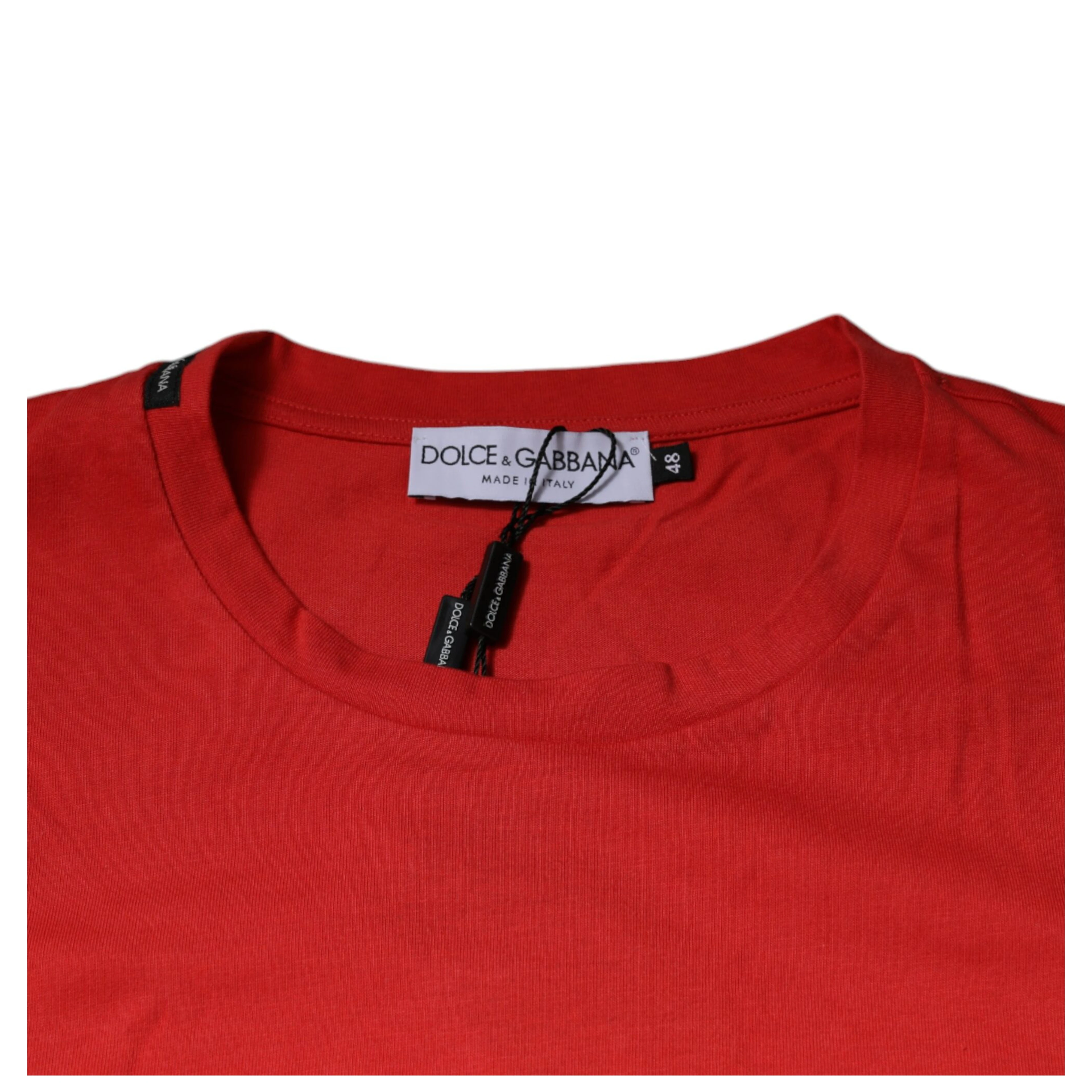 Red DG Logo Cotton Crew Neck T-shirt