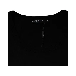 Black Cotton Round Neck Sleeveless T-shirt
