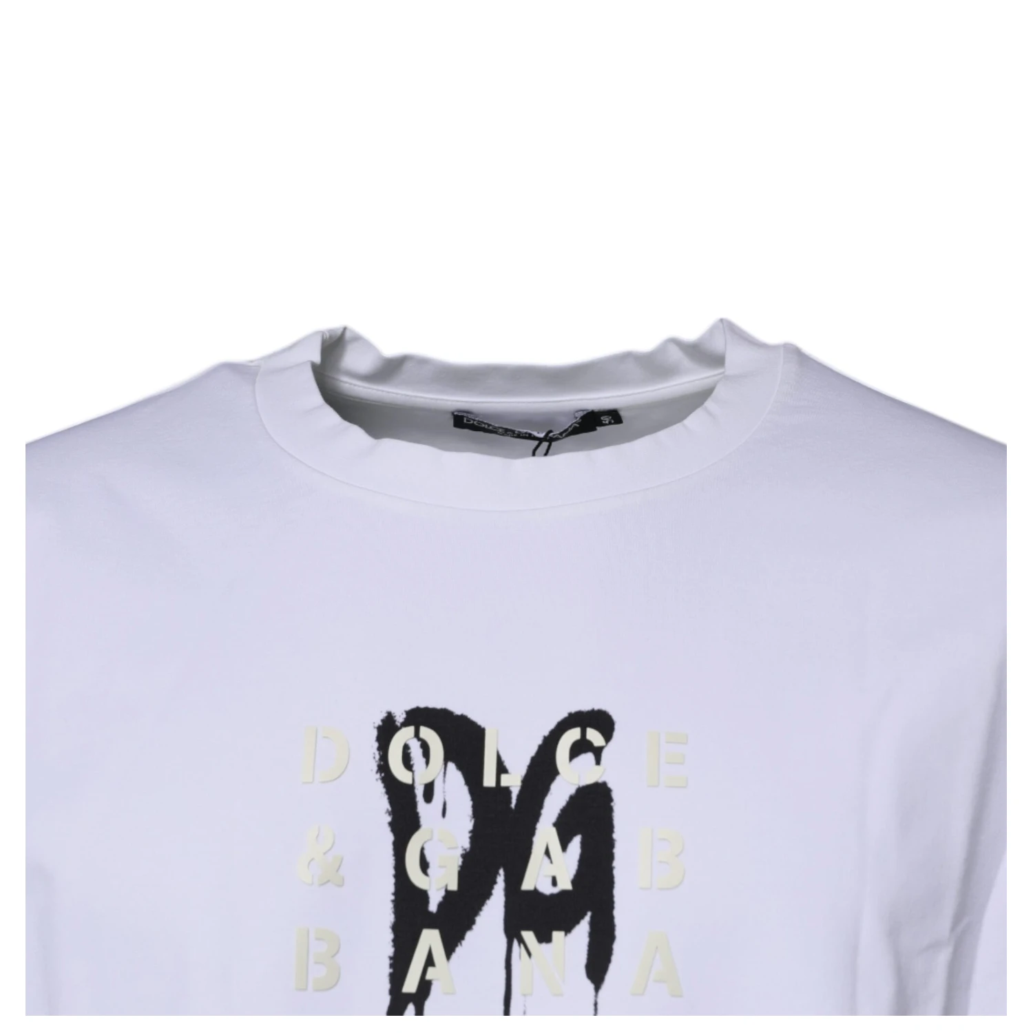 White DG Logo Cotton Crew Neck T-shirt