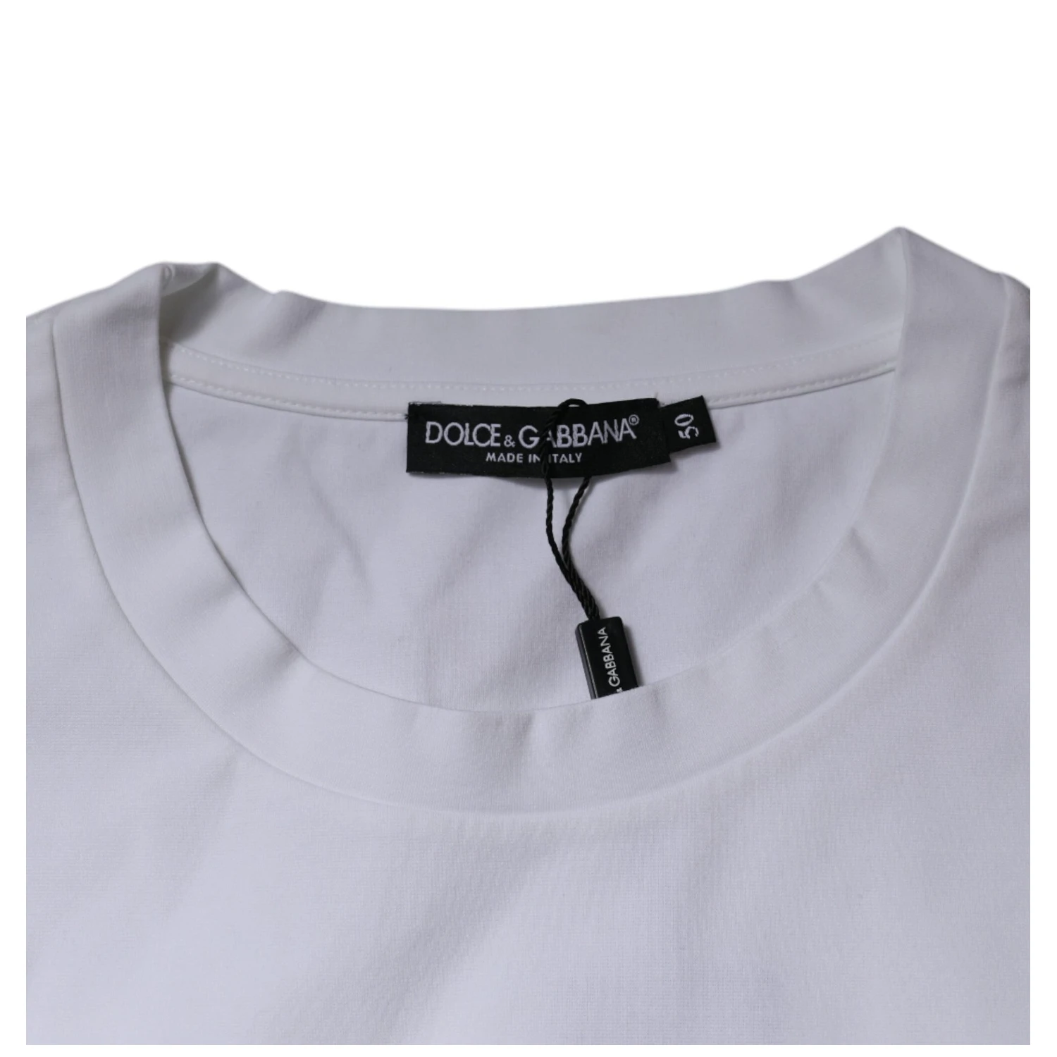 White DG Logo Cotton Crew Neck T-shirt
