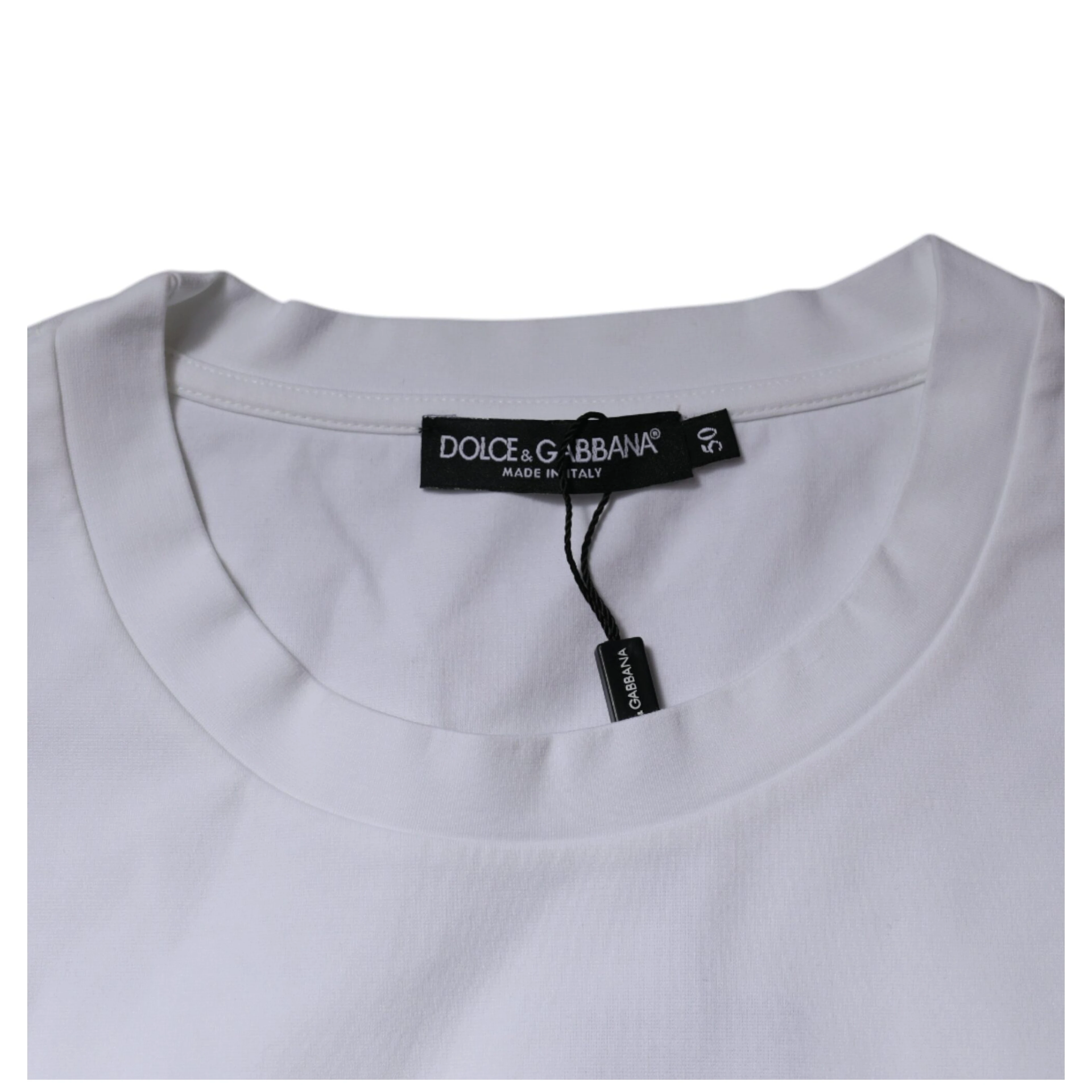 White DG Logo Cotton Crew Neck T-shirt