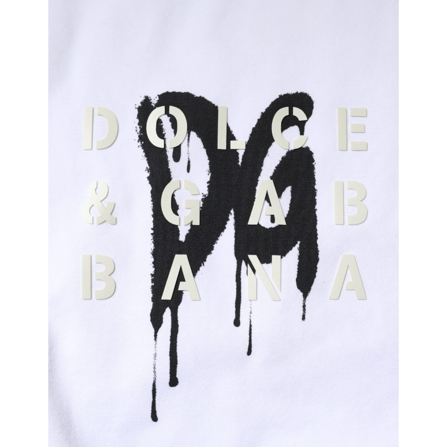 White DG Logo Cotton Crew Neck T-shirt