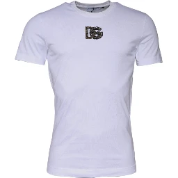 White DG Logo Cotton Crew Neck T-shirt