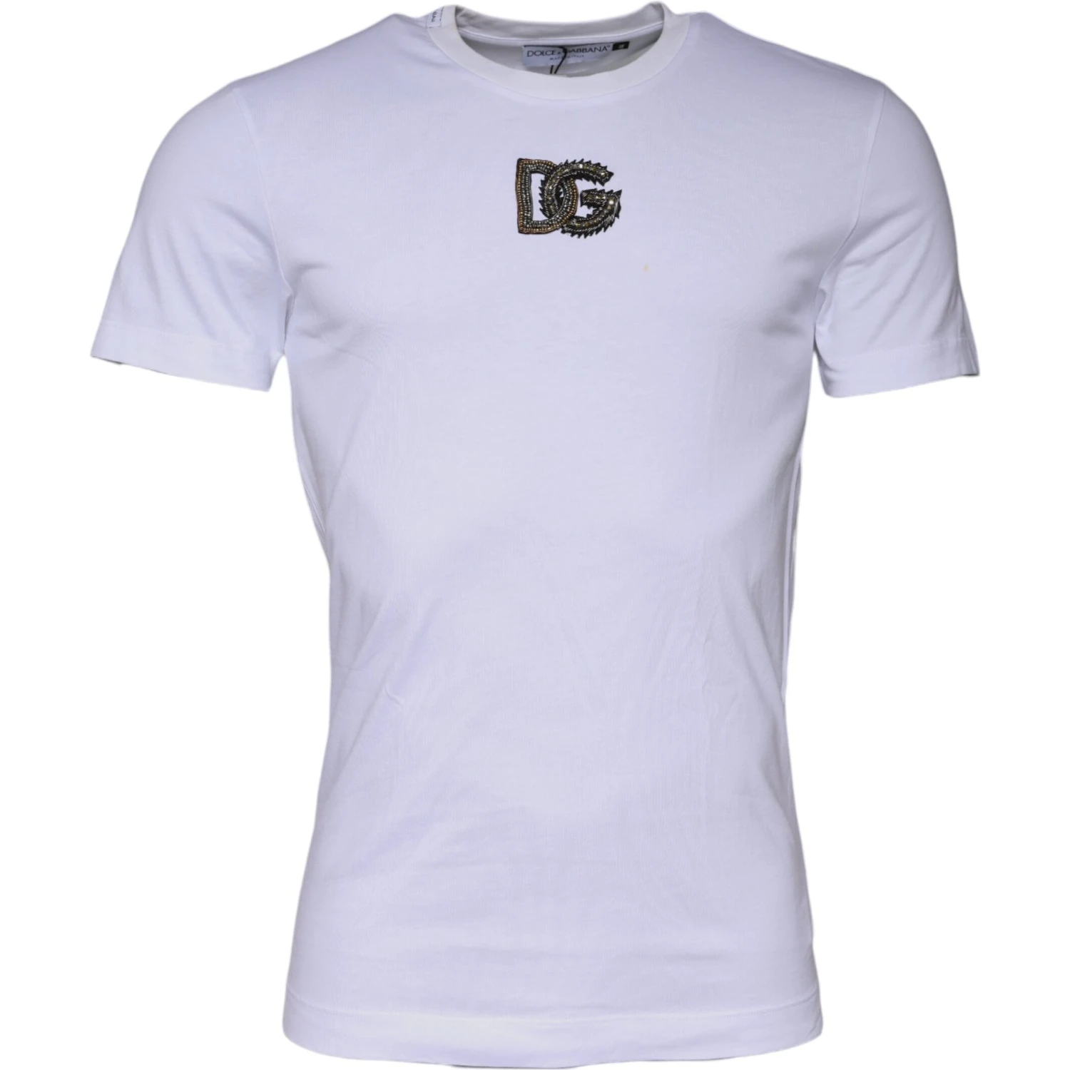 White DG Logo Cotton Crew Neck T-shirt