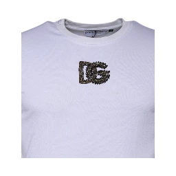 White DG Logo Cotton Crew Neck T-shirt