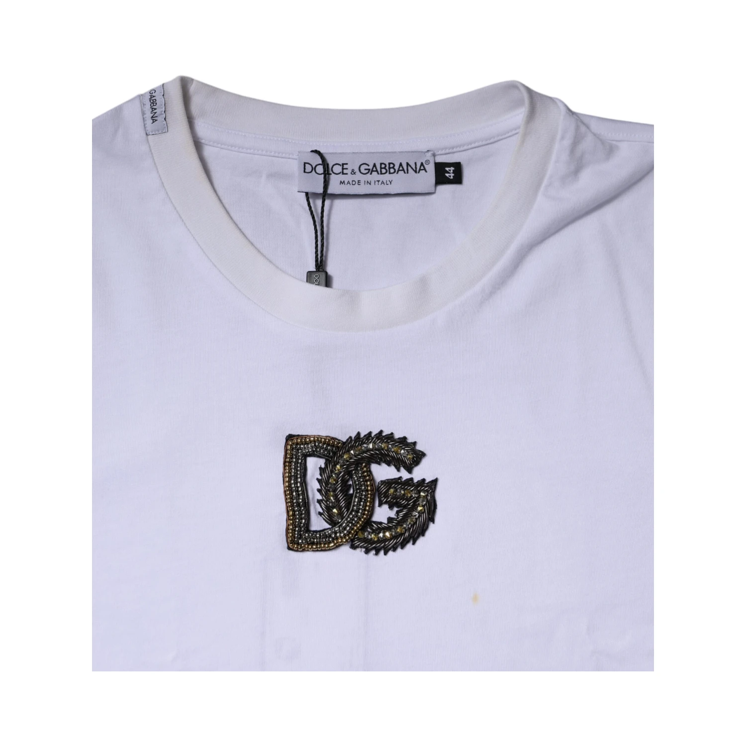 White DG Logo Cotton Crew Neck T-shirt