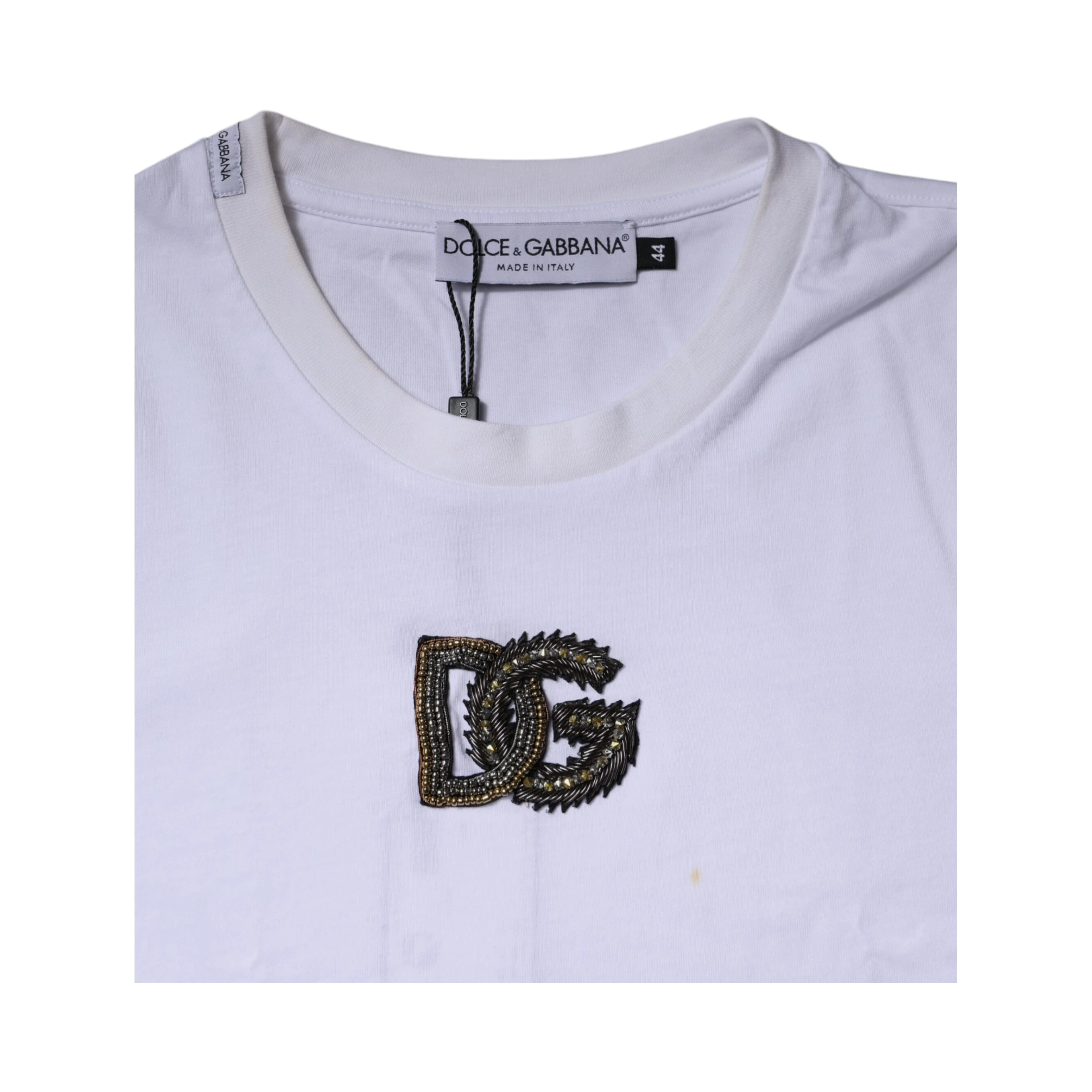 White DG Logo Cotton Crew Neck T-shirt