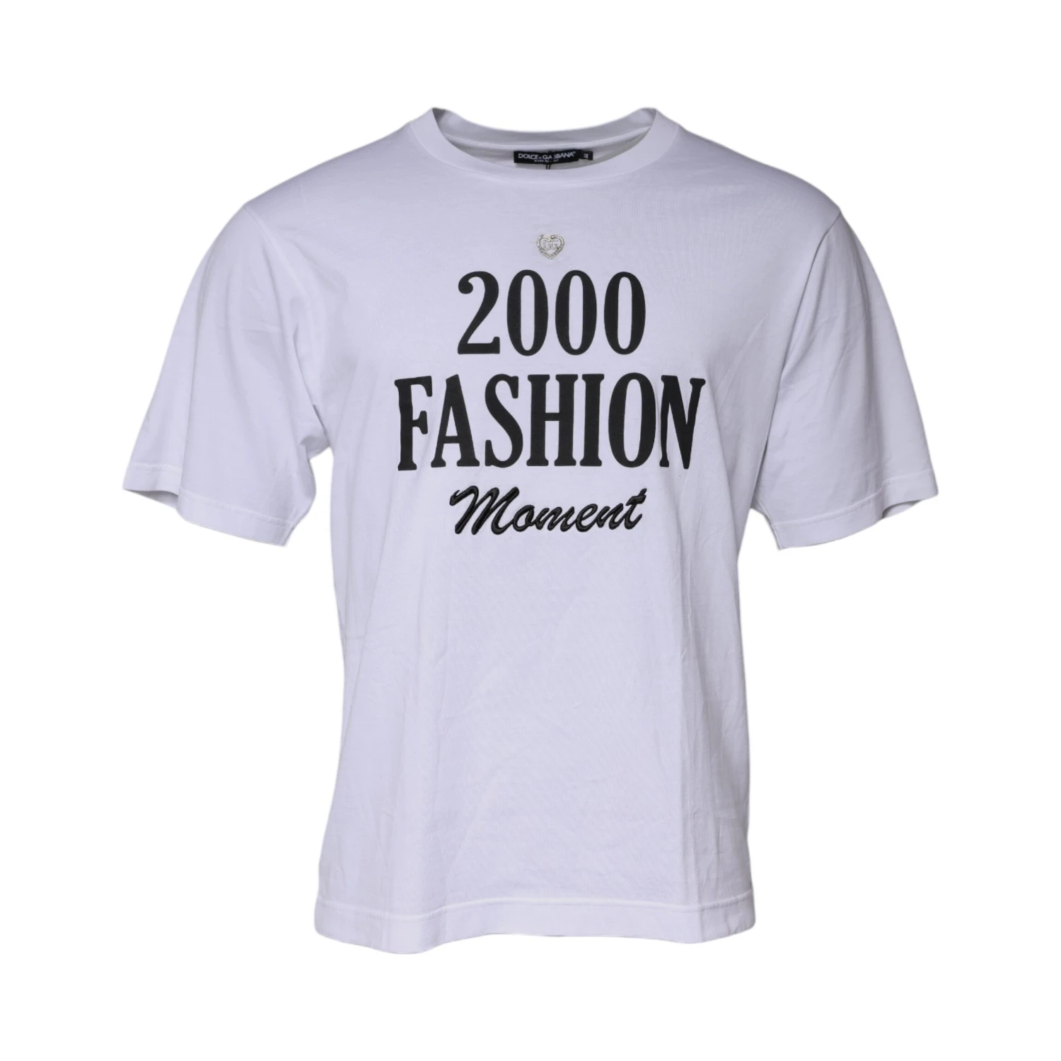 White Graphic Print Cotton Crew Neck T-shirt