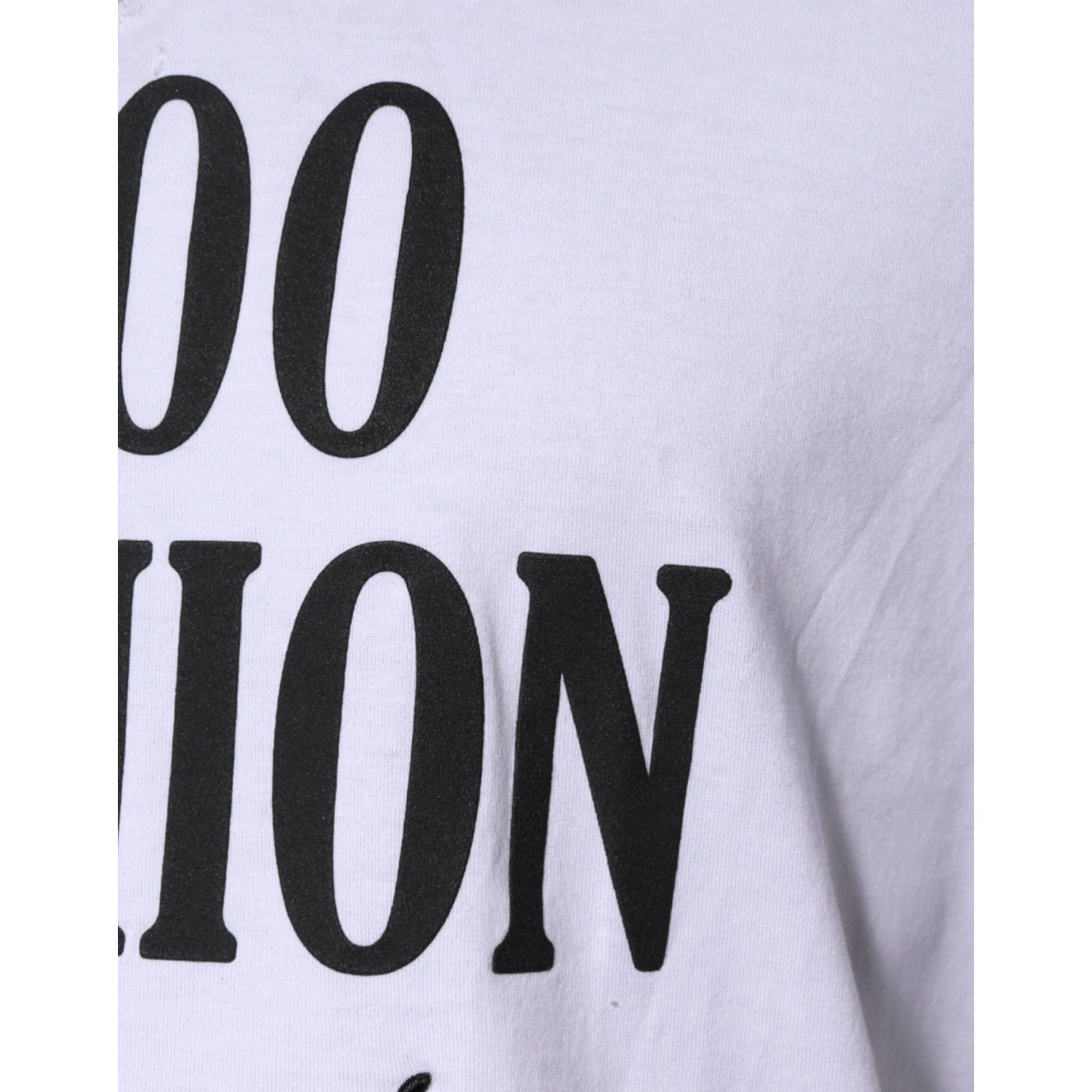 White Graphic Print Cotton Crew Neck T-shirt