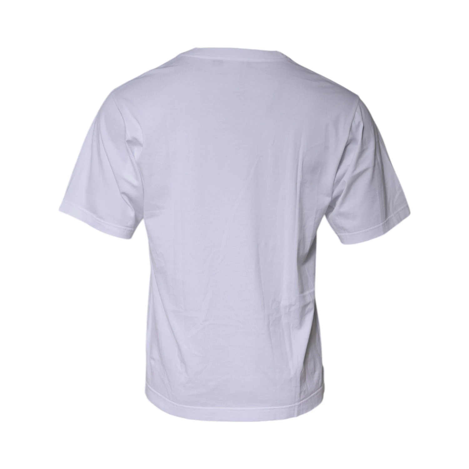 White Graphic Print Cotton Crew Neck T-shirt