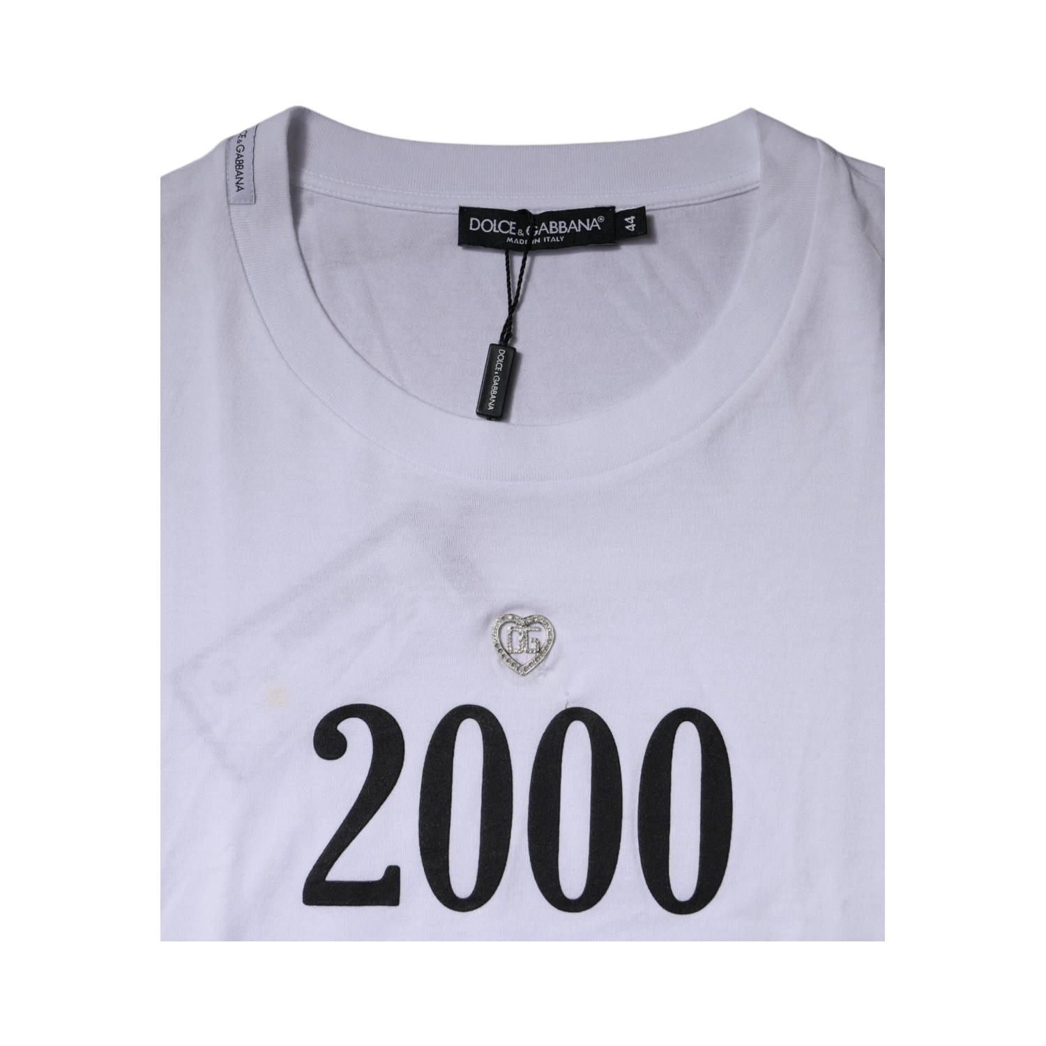 White Graphic Print Cotton Crew Neck T-shirt