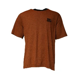 Brown DG Logo Cotton Crew Neck T-shirt