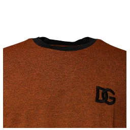 Brown DG Logo Cotton Crew Neck T-shirt