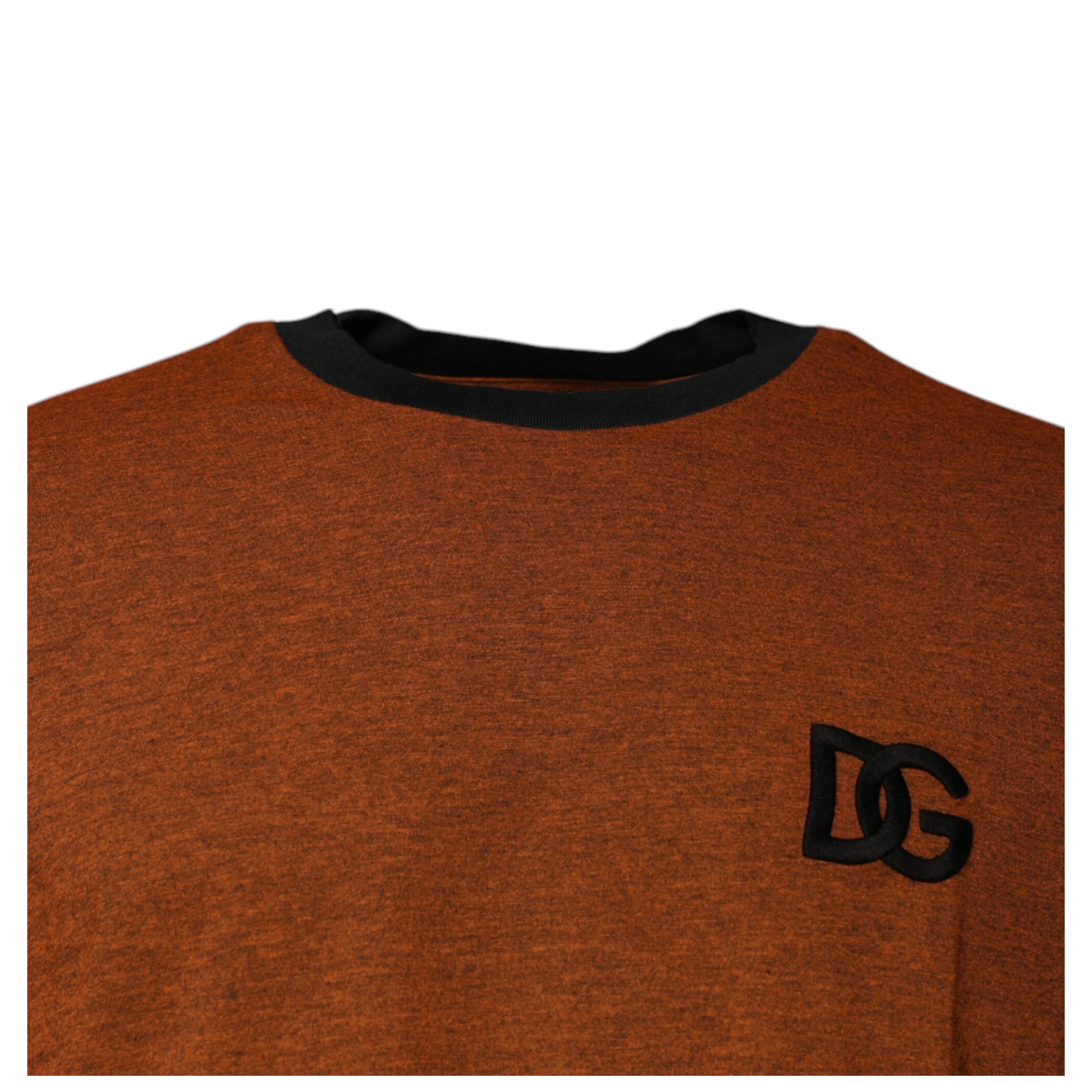 Brown DG Logo Cotton Crew Neck T-shirt