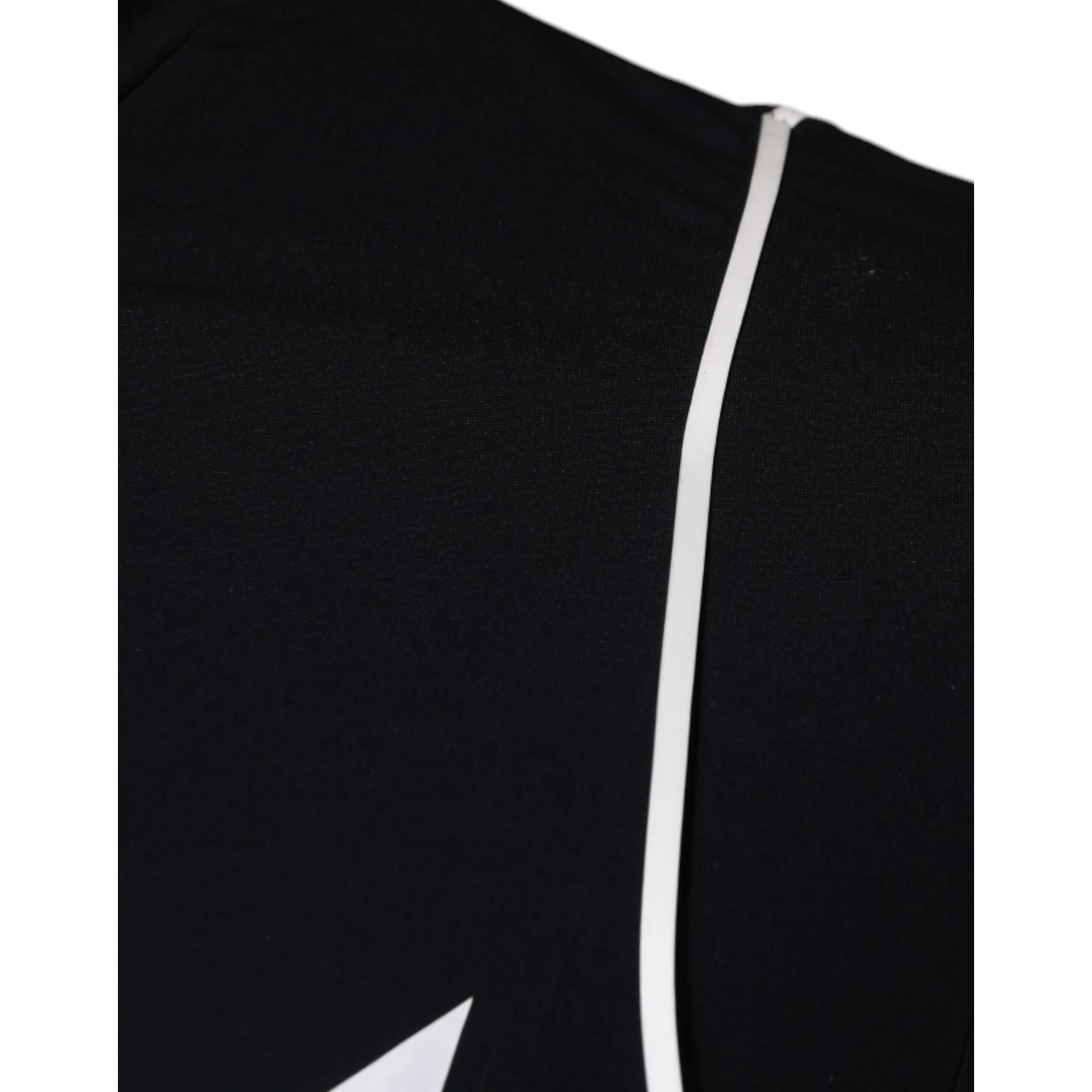 Black Graphic Print Nylon Crew Neck T-shirt