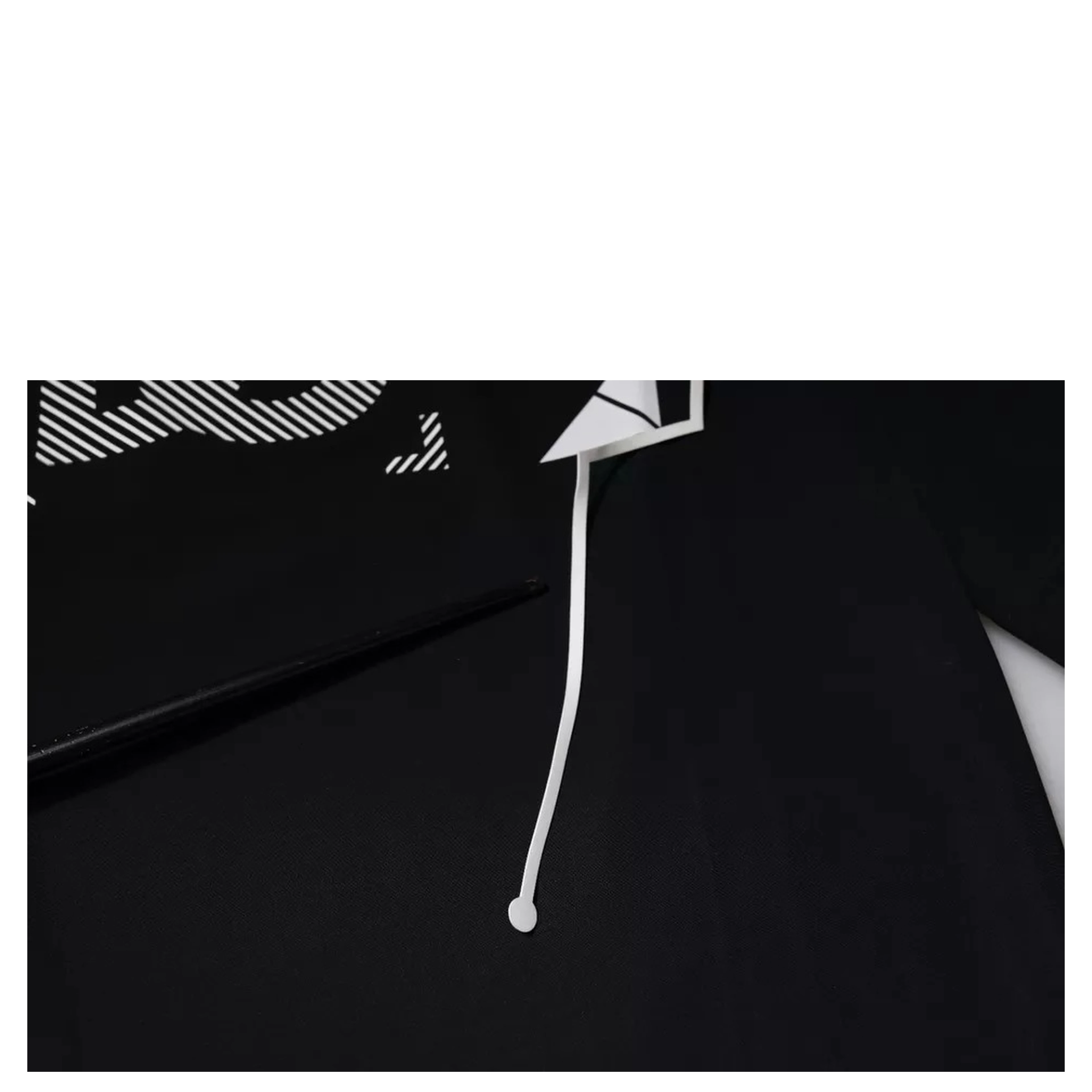 Black Graphic Print Nylon Crew Neck T-shirt