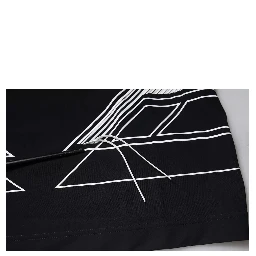 Black Graphic Print Nylon Crew Neck T-shirt