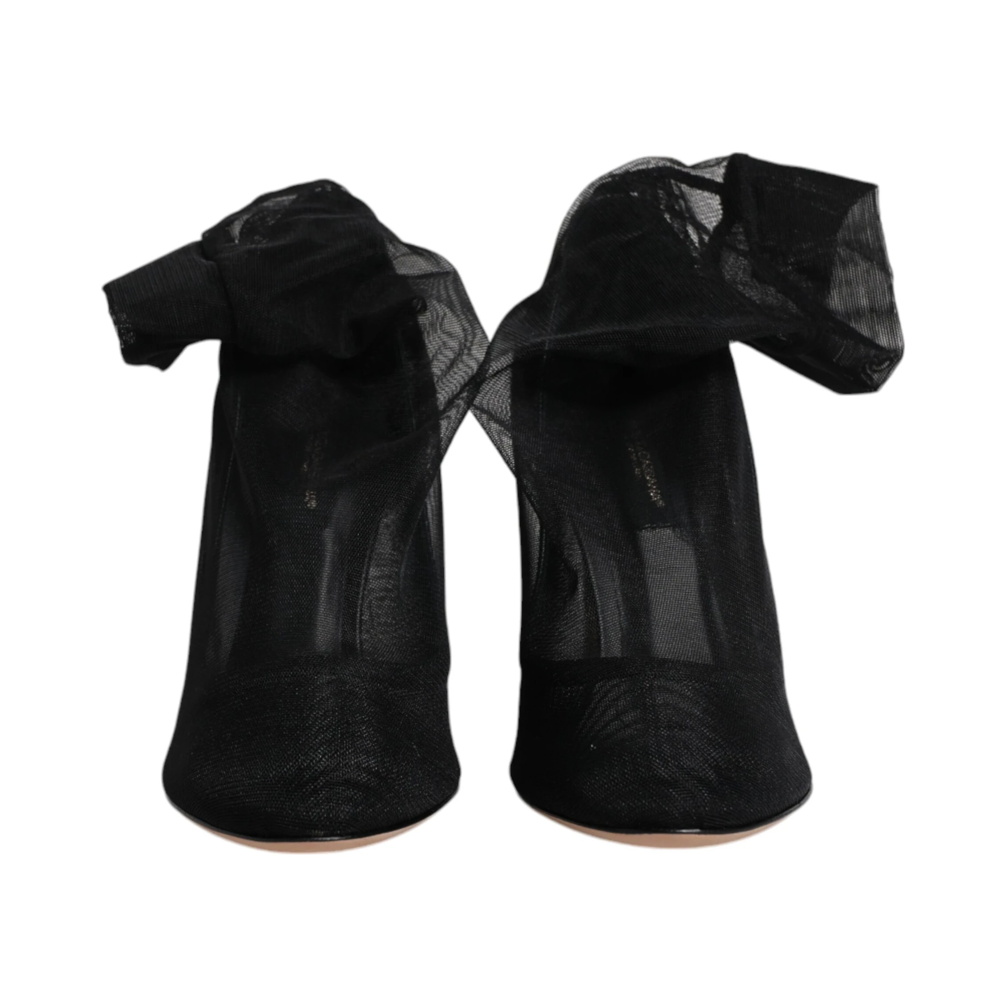 Black Nylon Mesh Sock Style Boots Shoes
