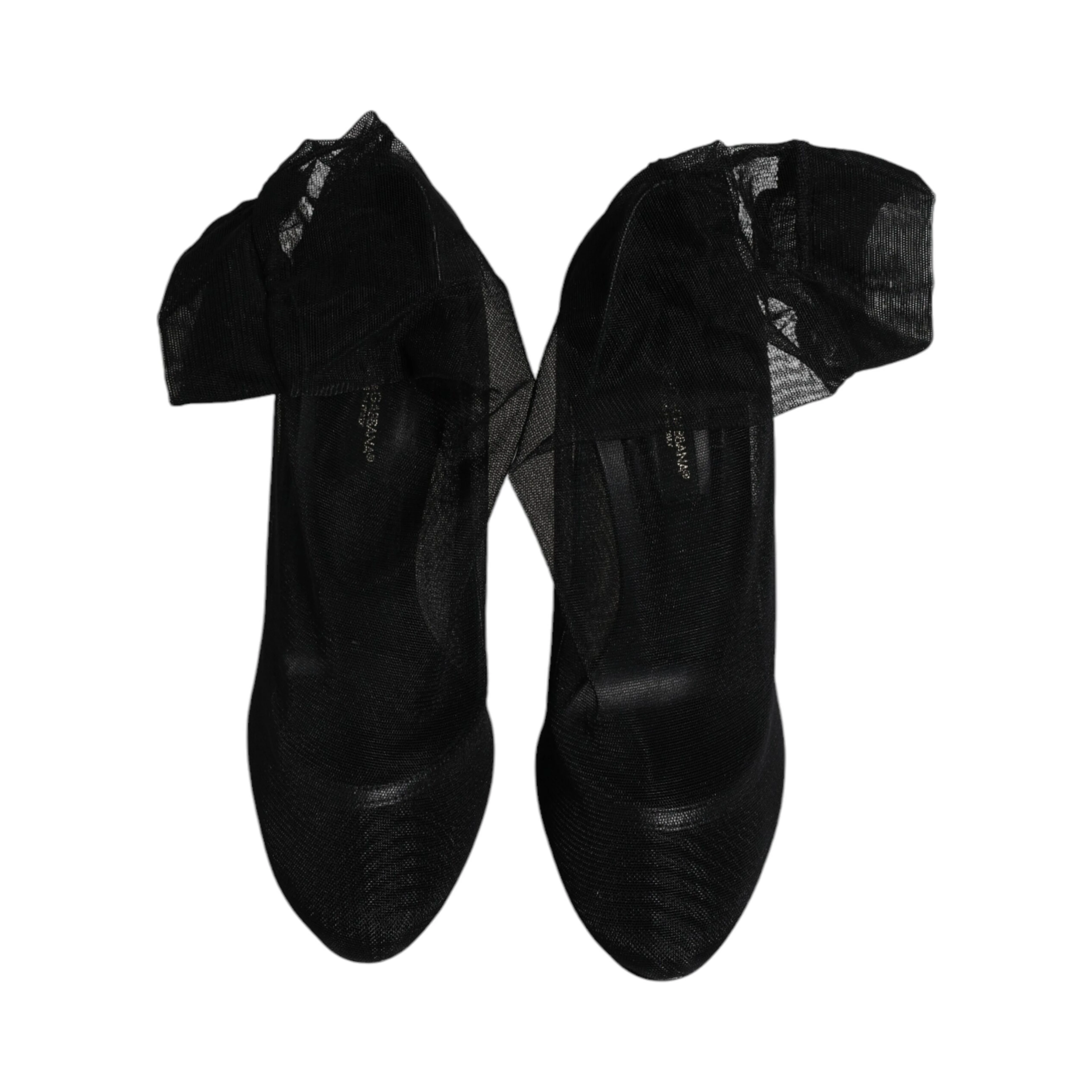 Black Nylon Mesh Sock Style Boots Shoes