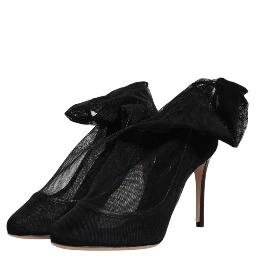 Black Nylon Mesh Sock Style Boots Shoes