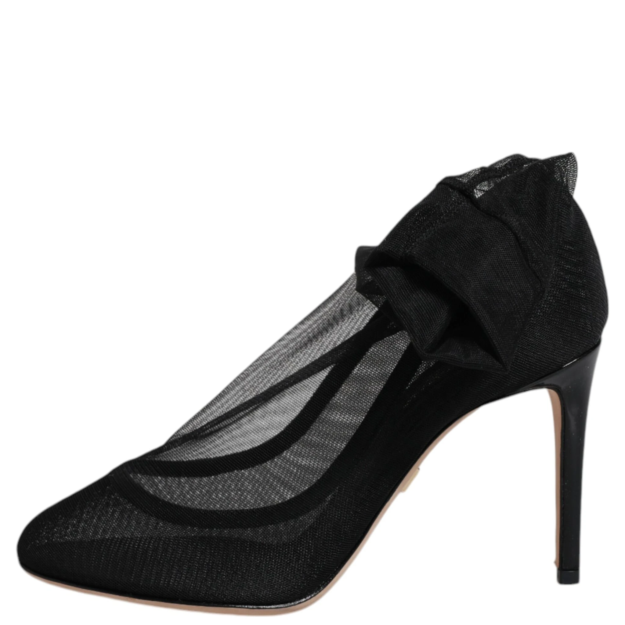 Black Nylon Mesh Sock Style Boots Shoes