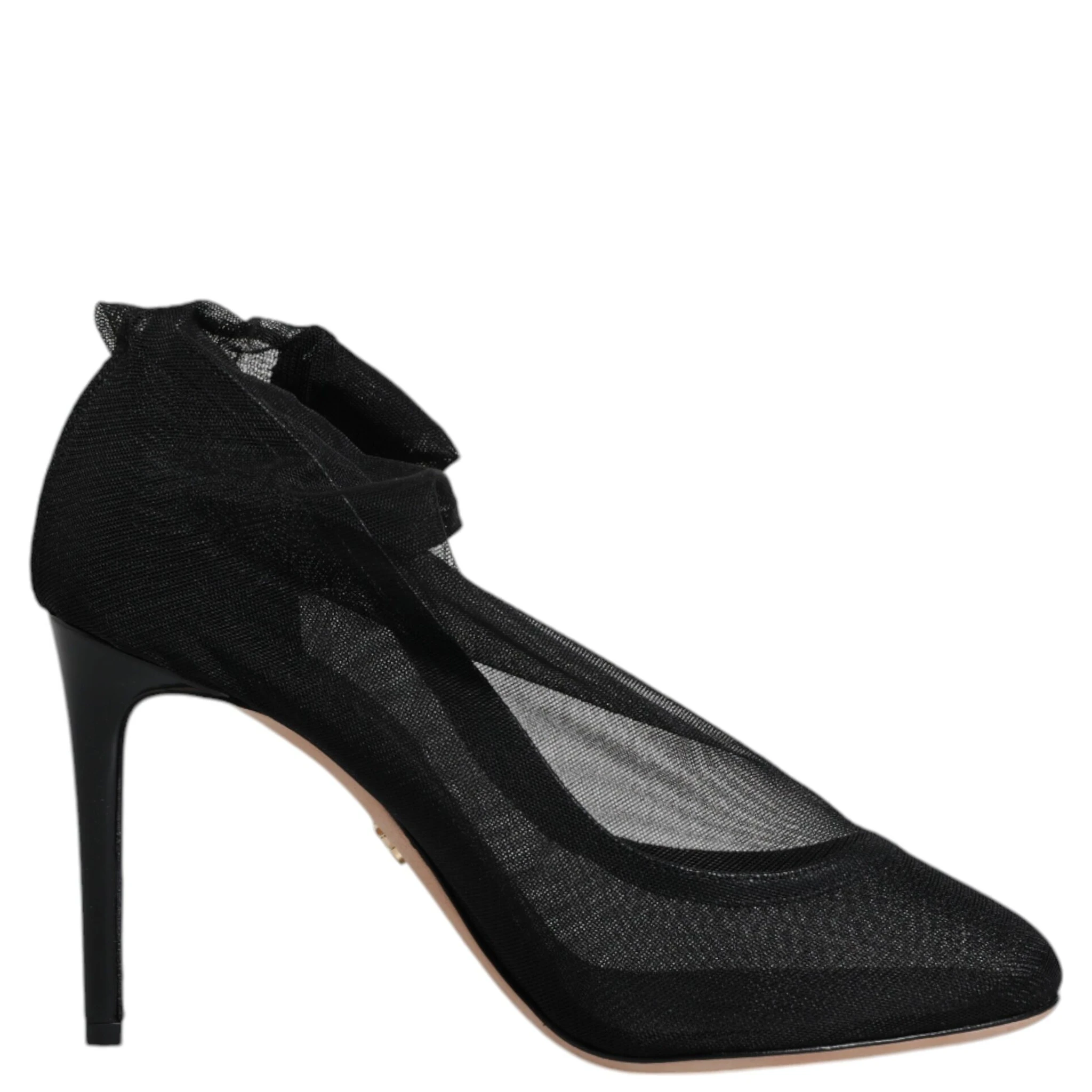 Black Nylon Mesh Sock Style Boots Shoes