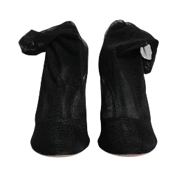Black Nylon Mesh Sock Style Boots Shoes
