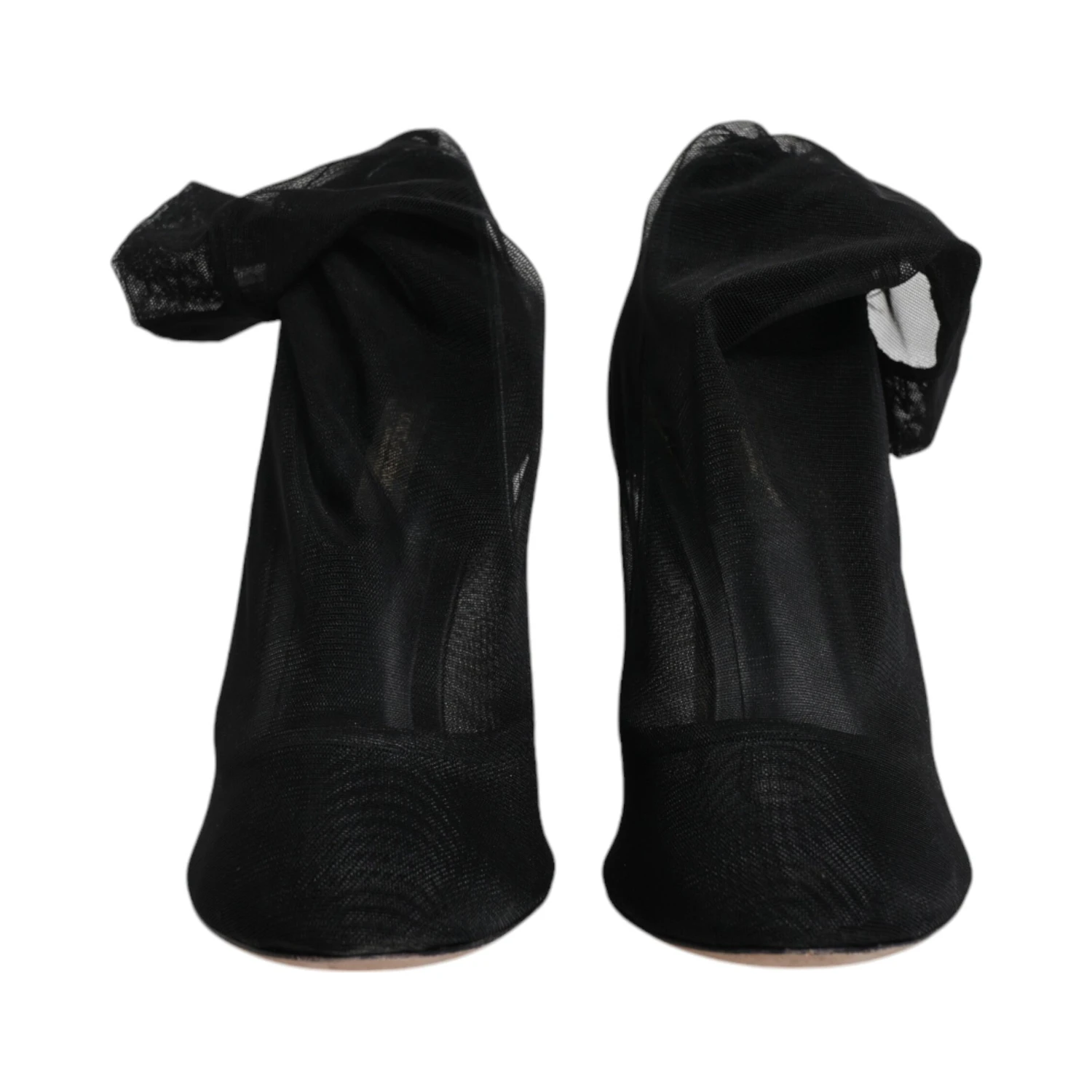 Black Nylon Mesh Sock Style Boots Shoes