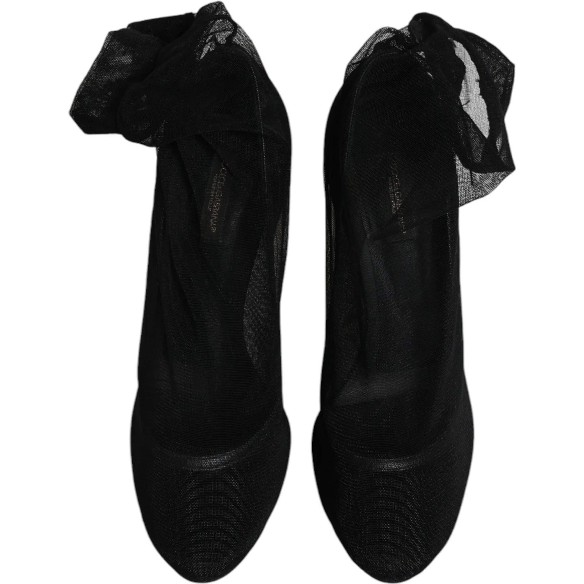 Black Nylon Mesh Sock Style Boots Shoes