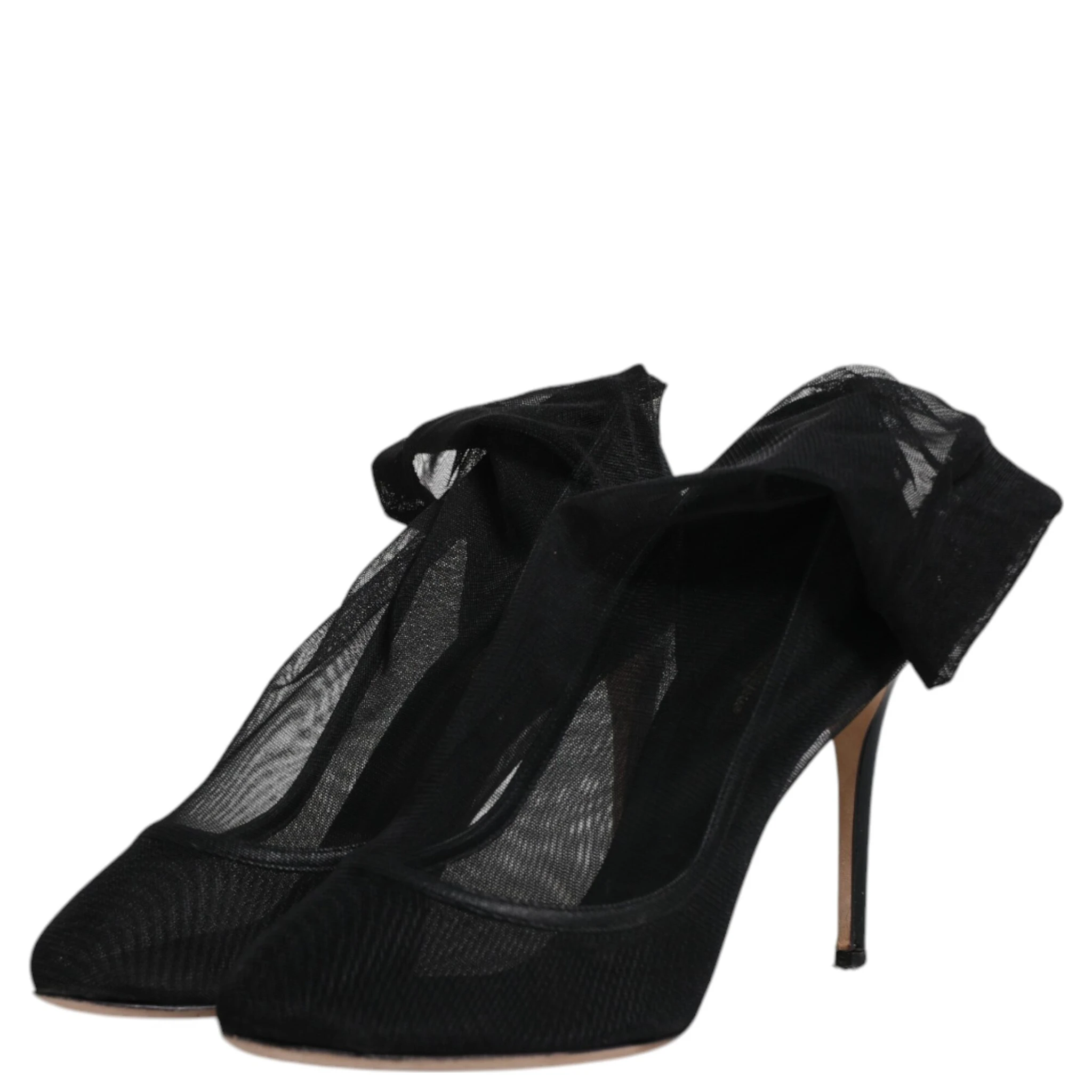 Black Nylon Mesh Sock Style Boots Shoes