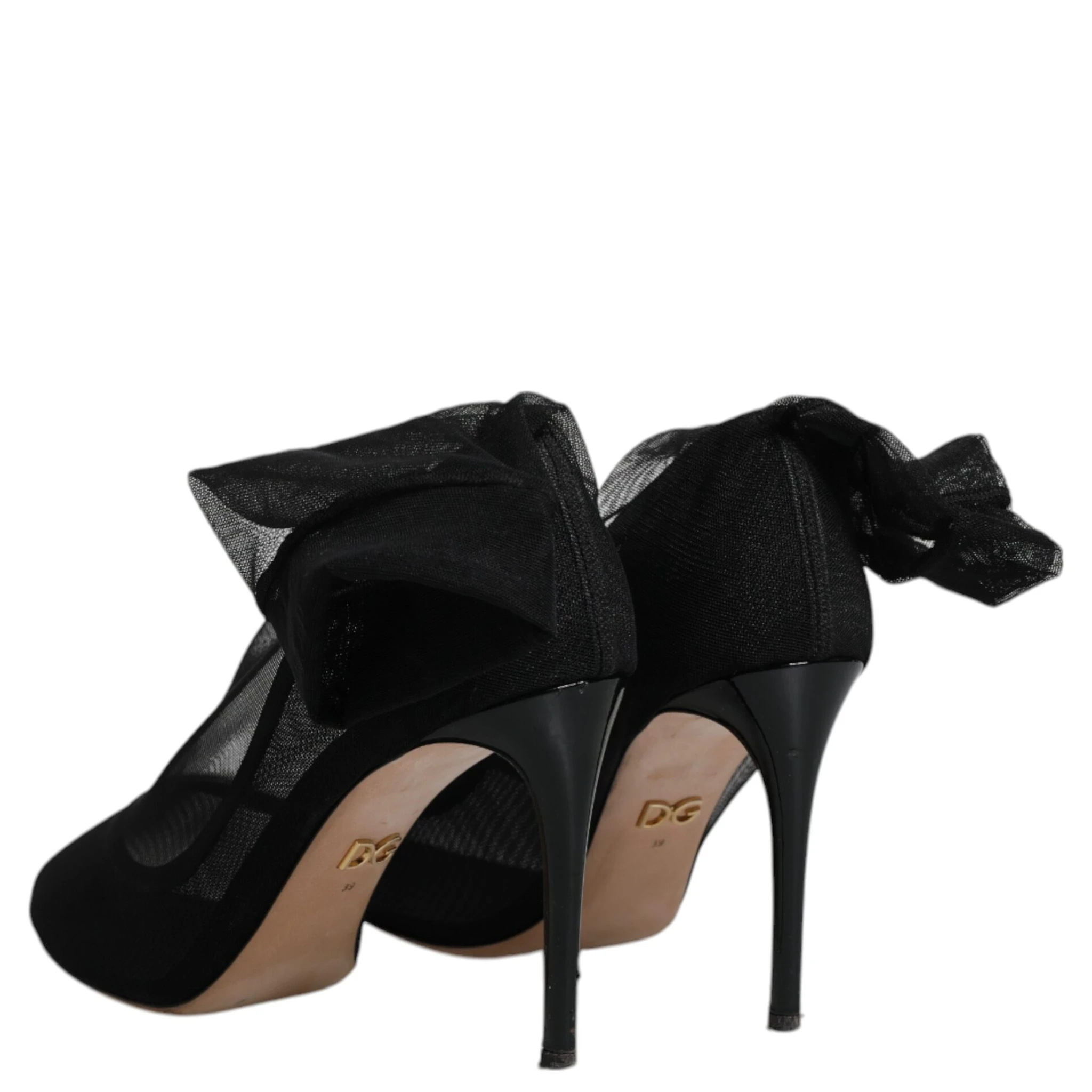 Black Nylon Mesh Sock Style Boots Shoes