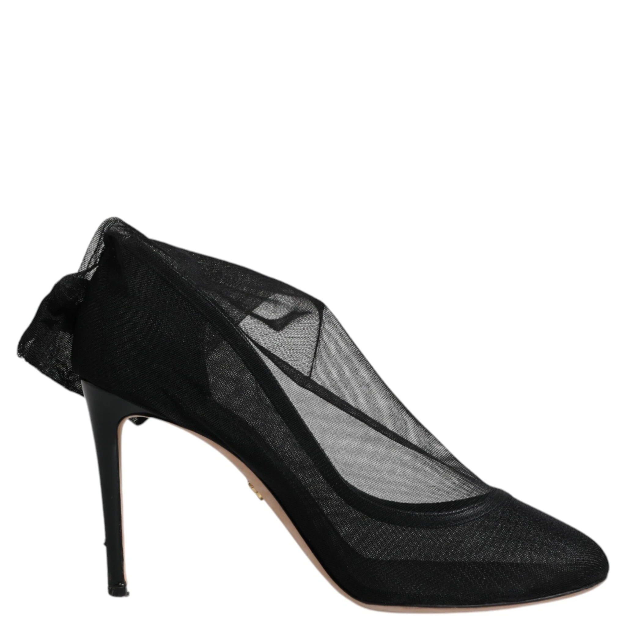 Black Nylon Mesh Sock Style Boots Shoes