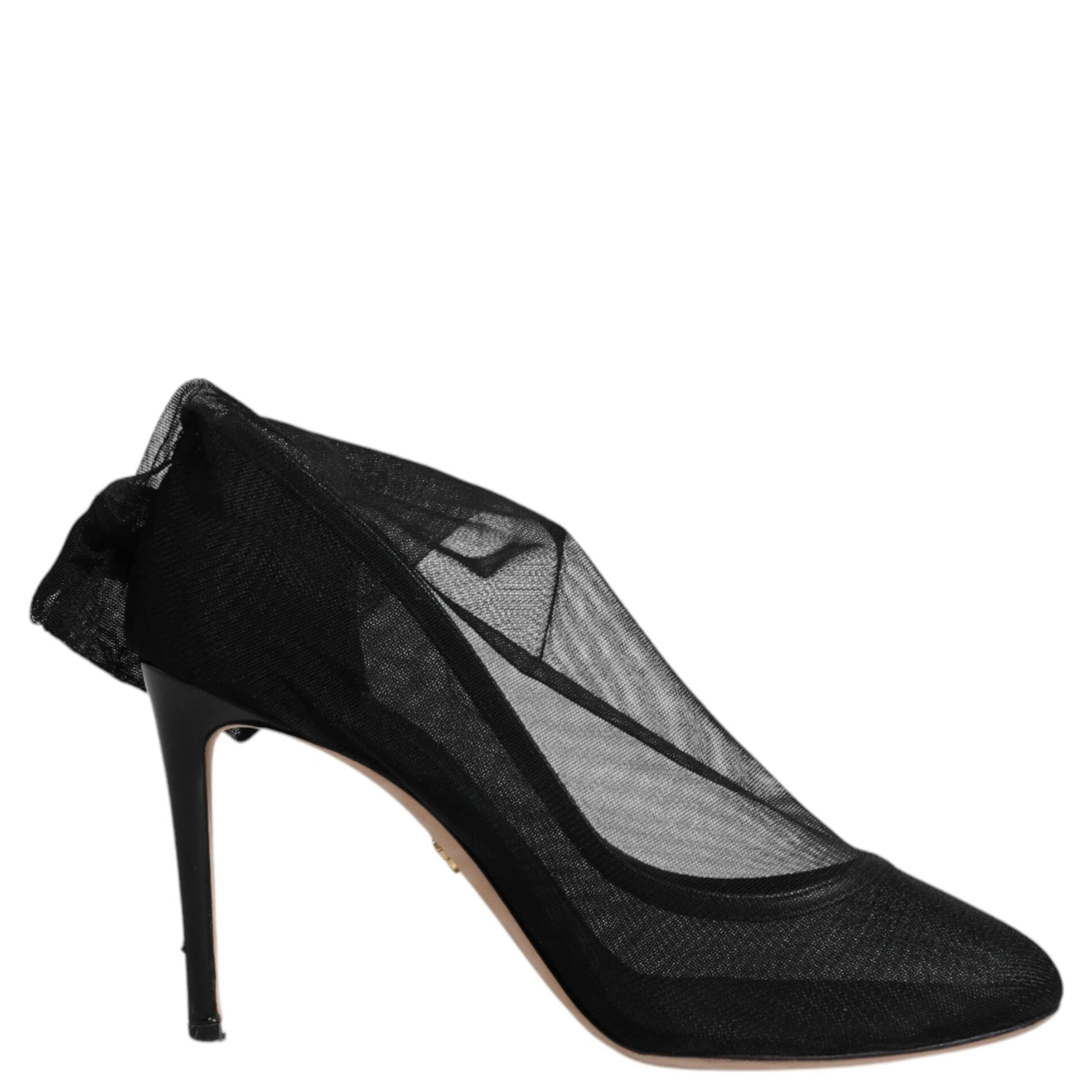 Black Nylon Mesh Sock Style Boots Shoes