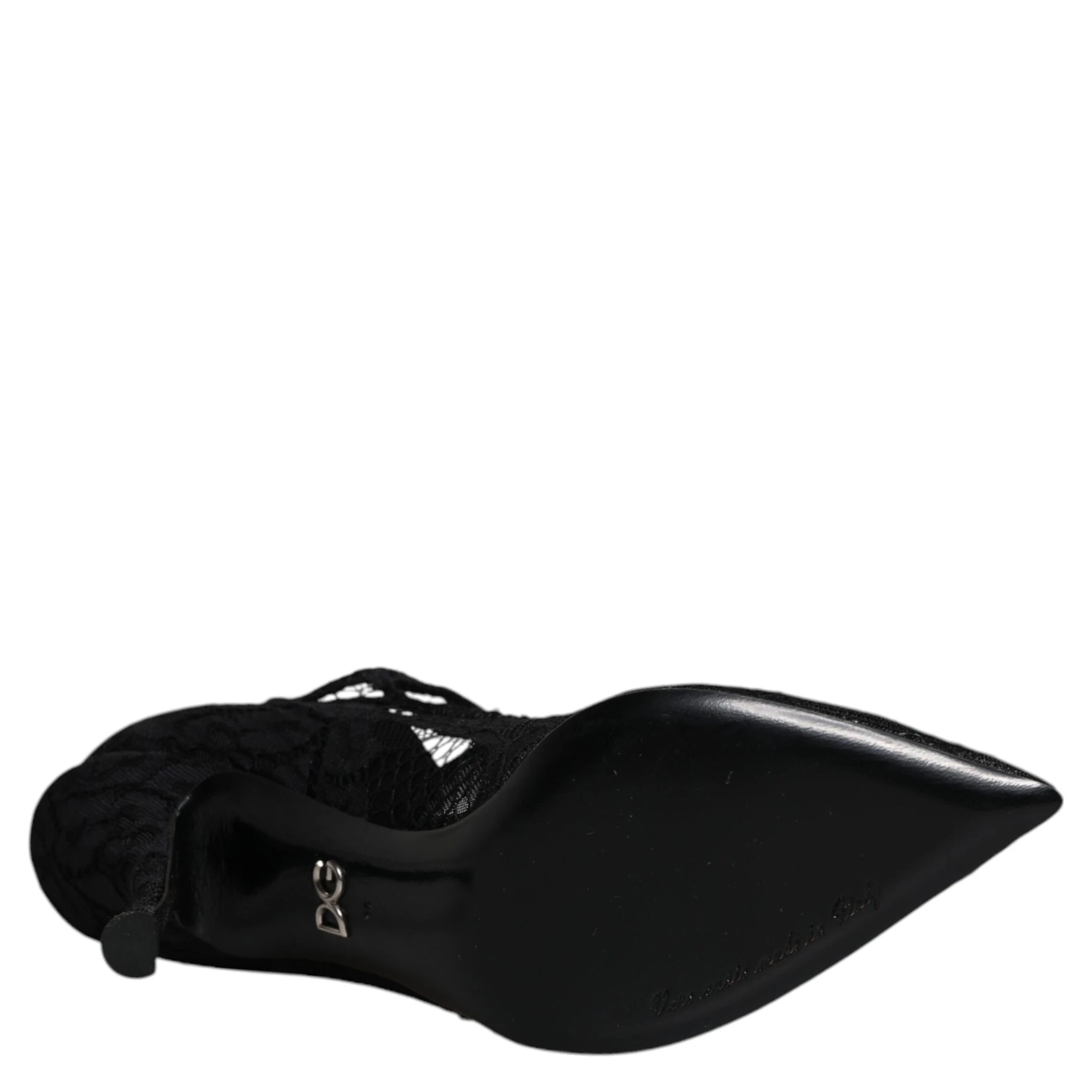 Black Lace Crystals Mary Jane Pumps Shoes