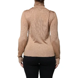 Brown Turtleneck Long Sleeve Pullover Sweater