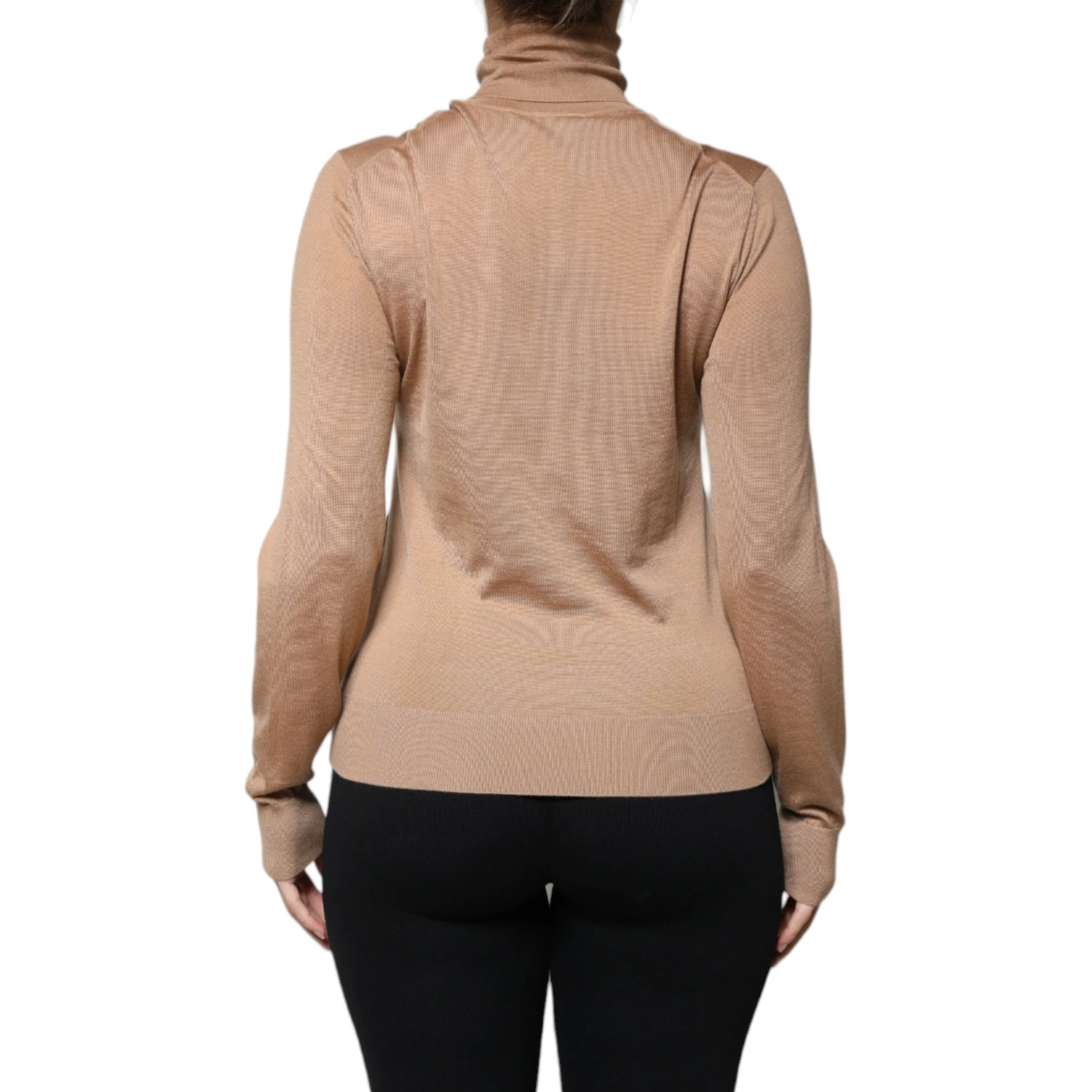 Brown Turtleneck Long Sleeve Pullover Sweater