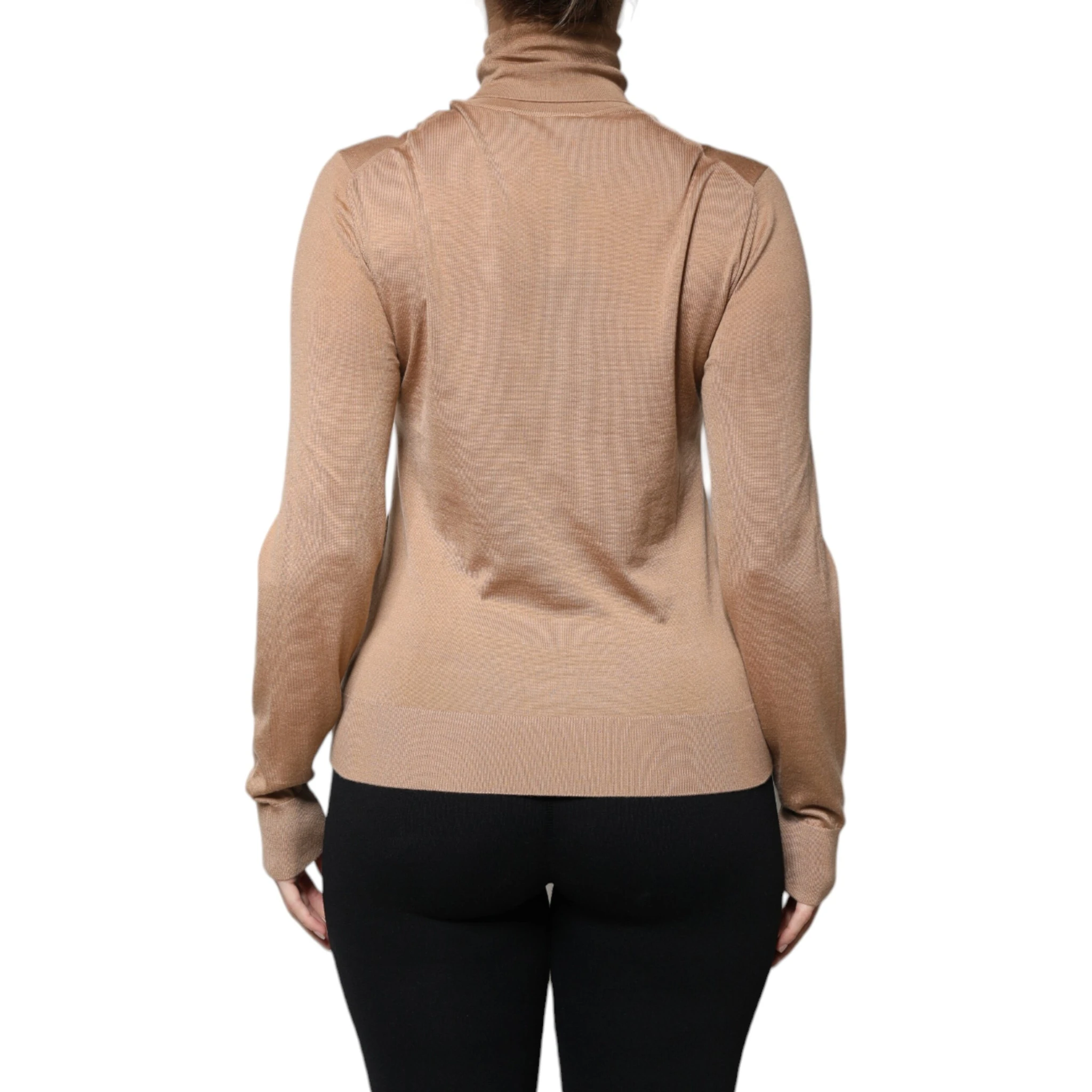 Brown Turtleneck Long Sleeve Pullover Sweater