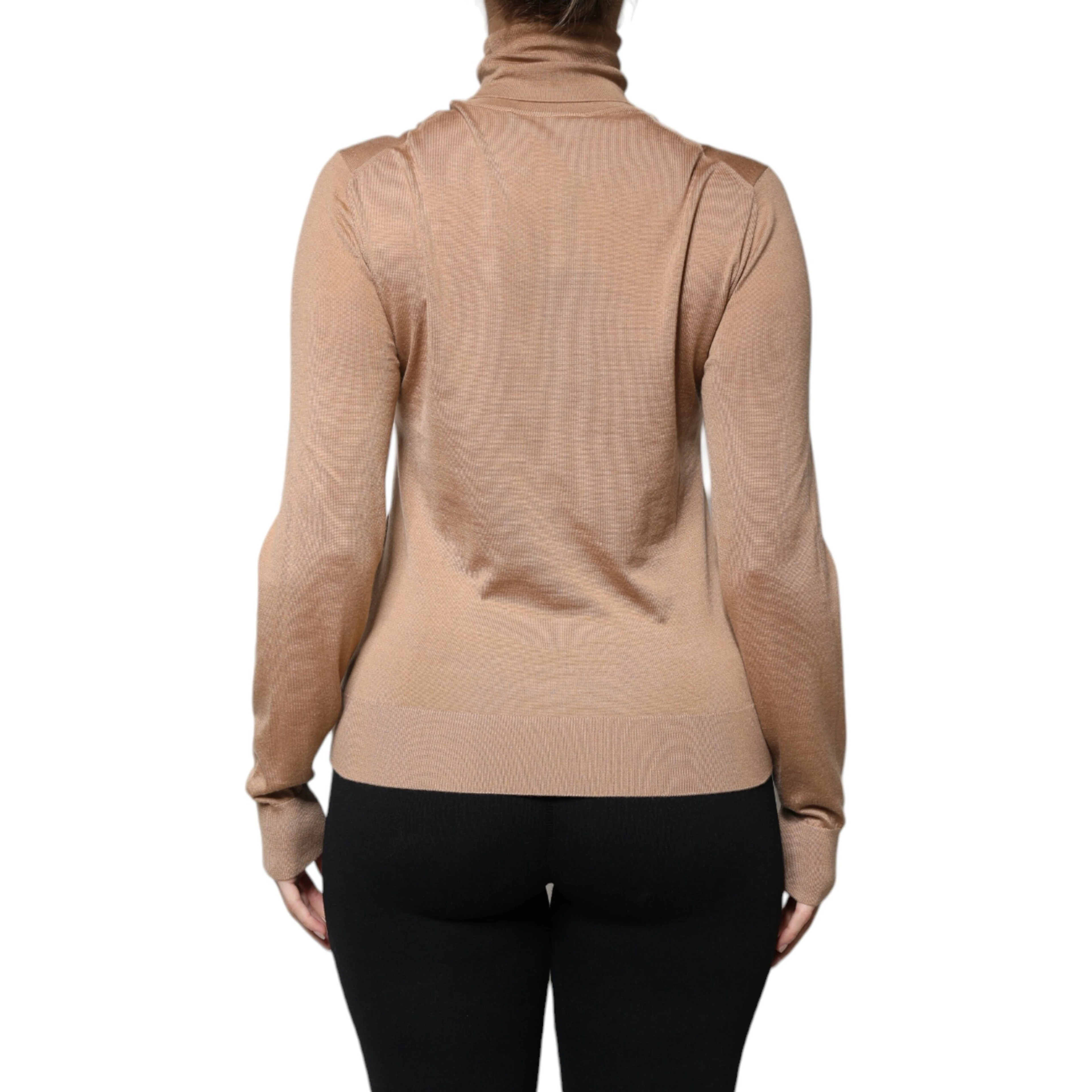 Brown Turtleneck Long Sleeve Pullover Sweater