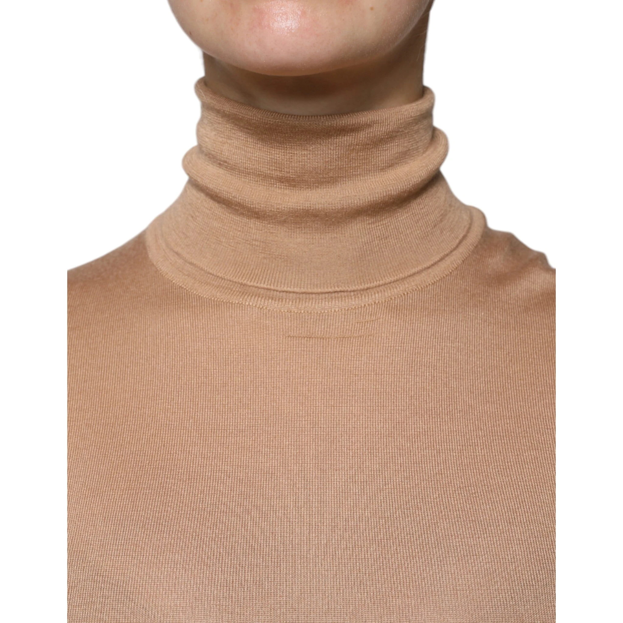 Brown Turtleneck Long Sleeve Pullover Sweater