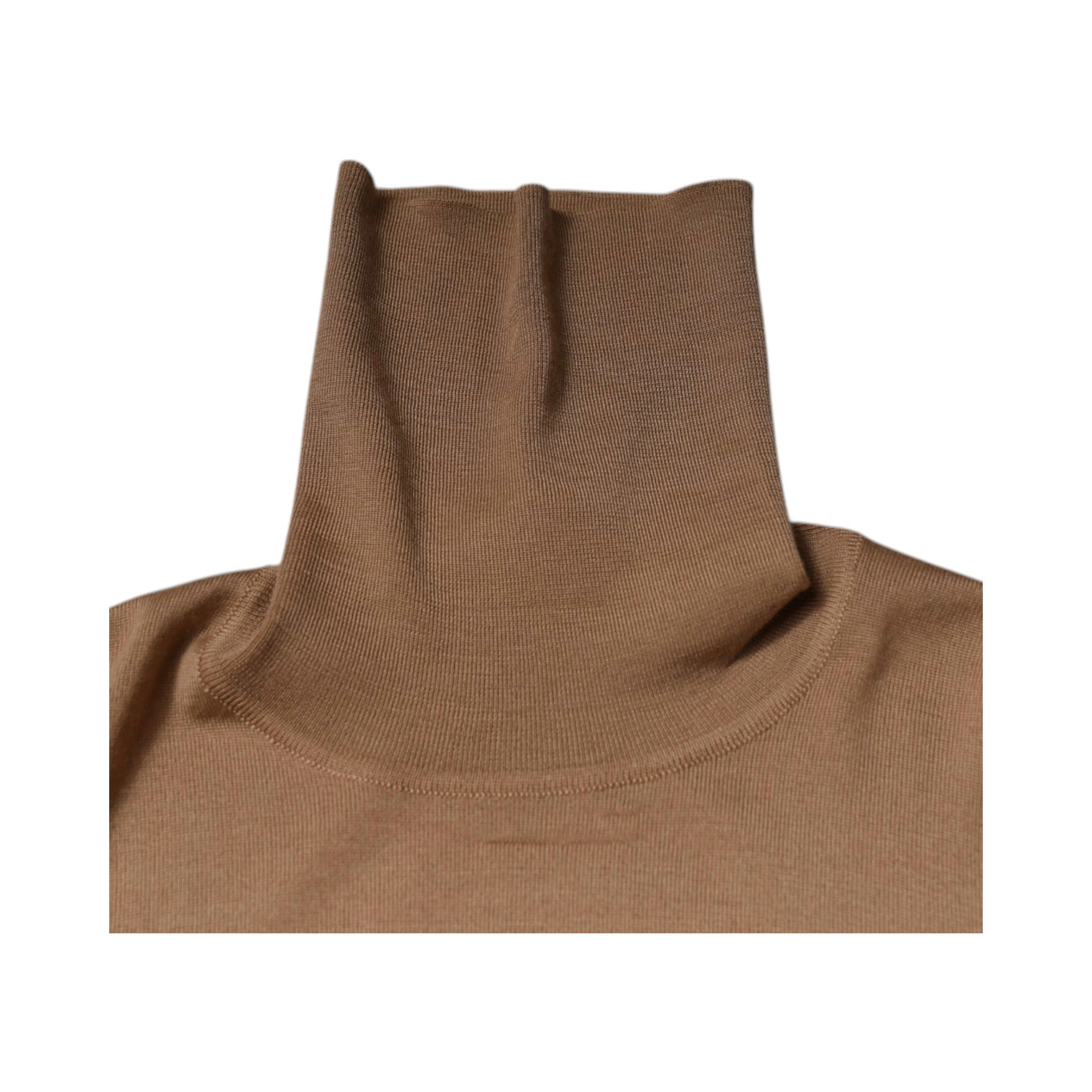 Brown Turtleneck Long Sleeve Pullover Sweater