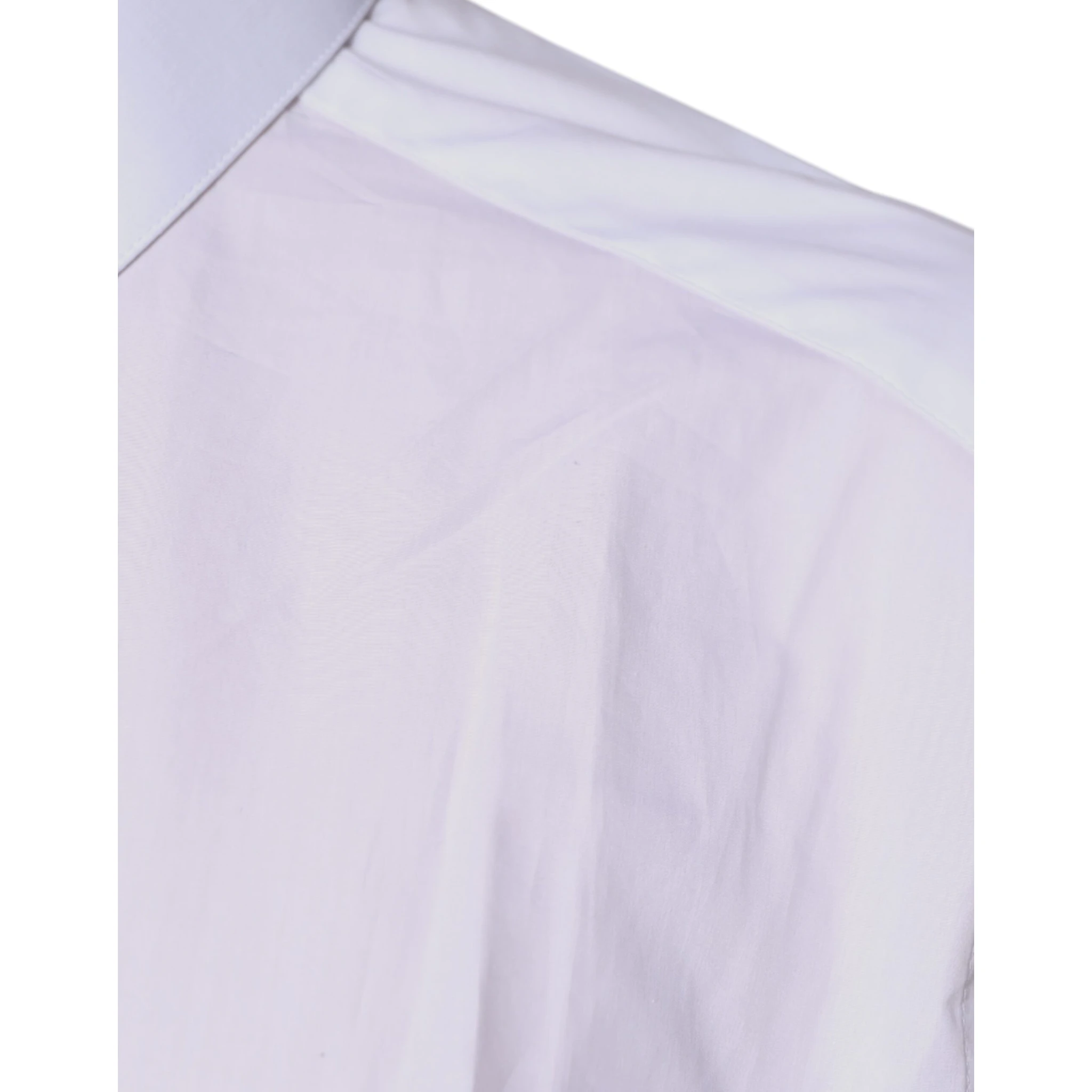 White Cotton Collared Long Sleeves Shirt Top