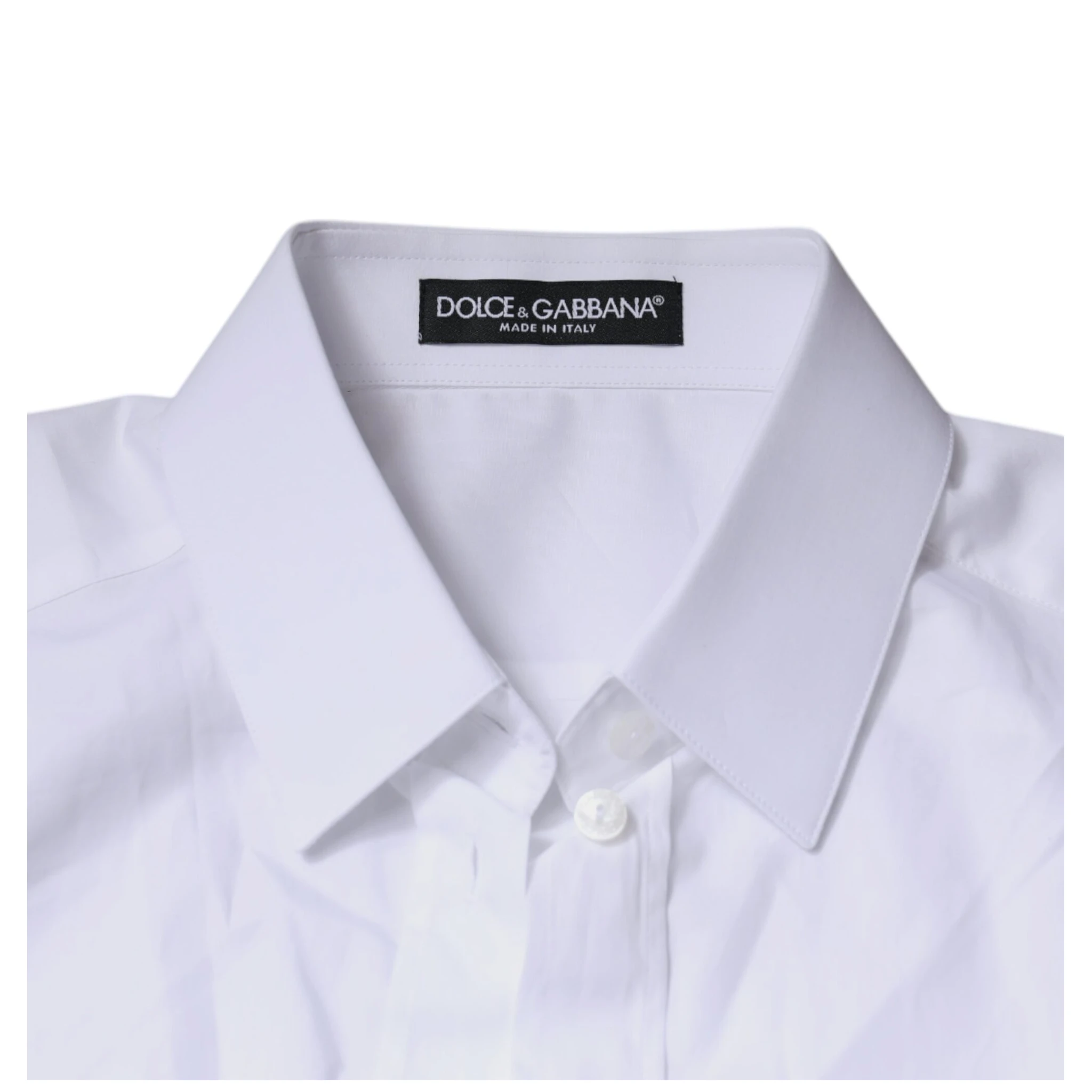 White Cotton Collared Long Sleeves Shirt Top